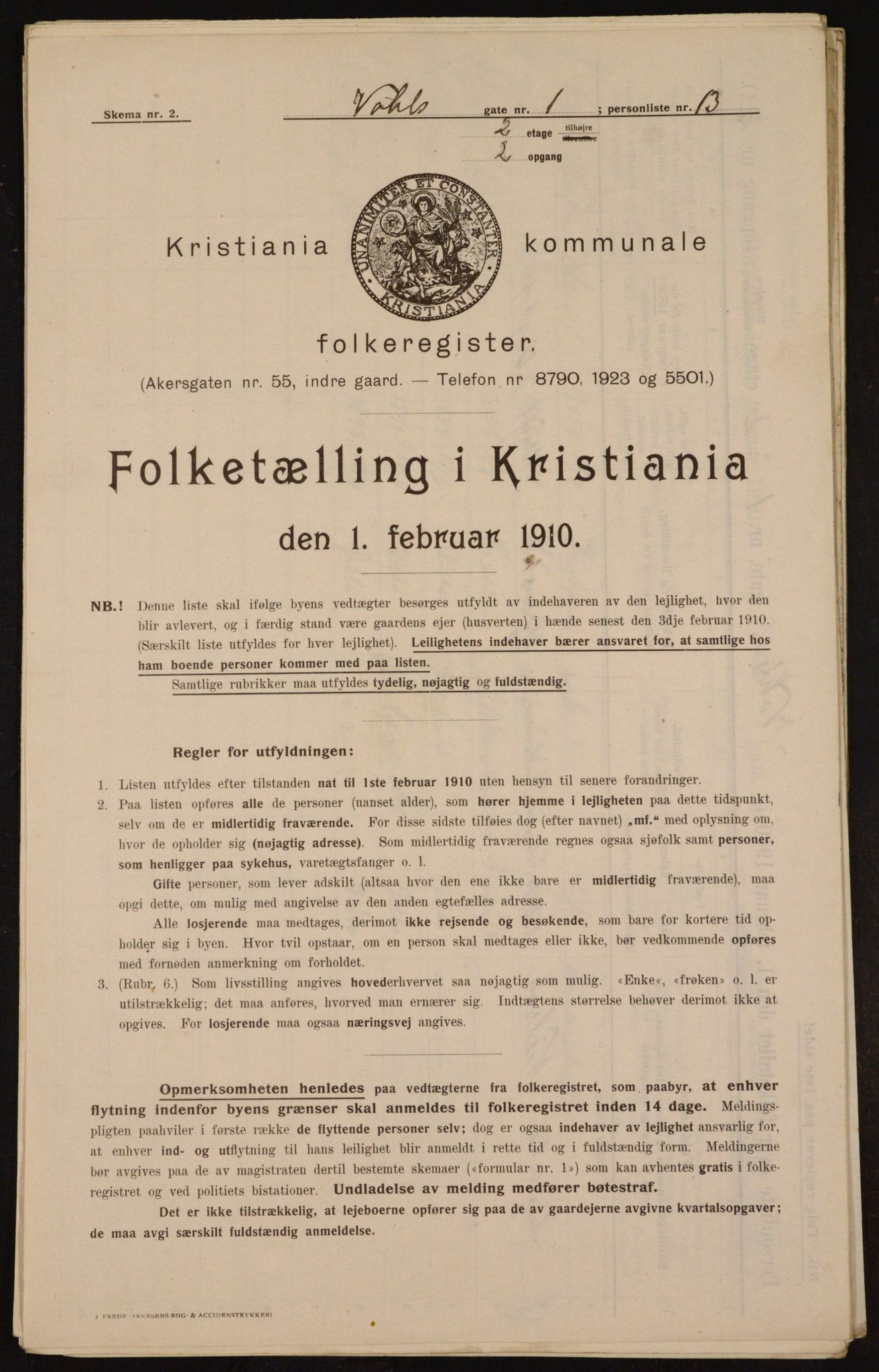 OBA, Municipal Census 1910 for Kristiania, 1910, p. 115069