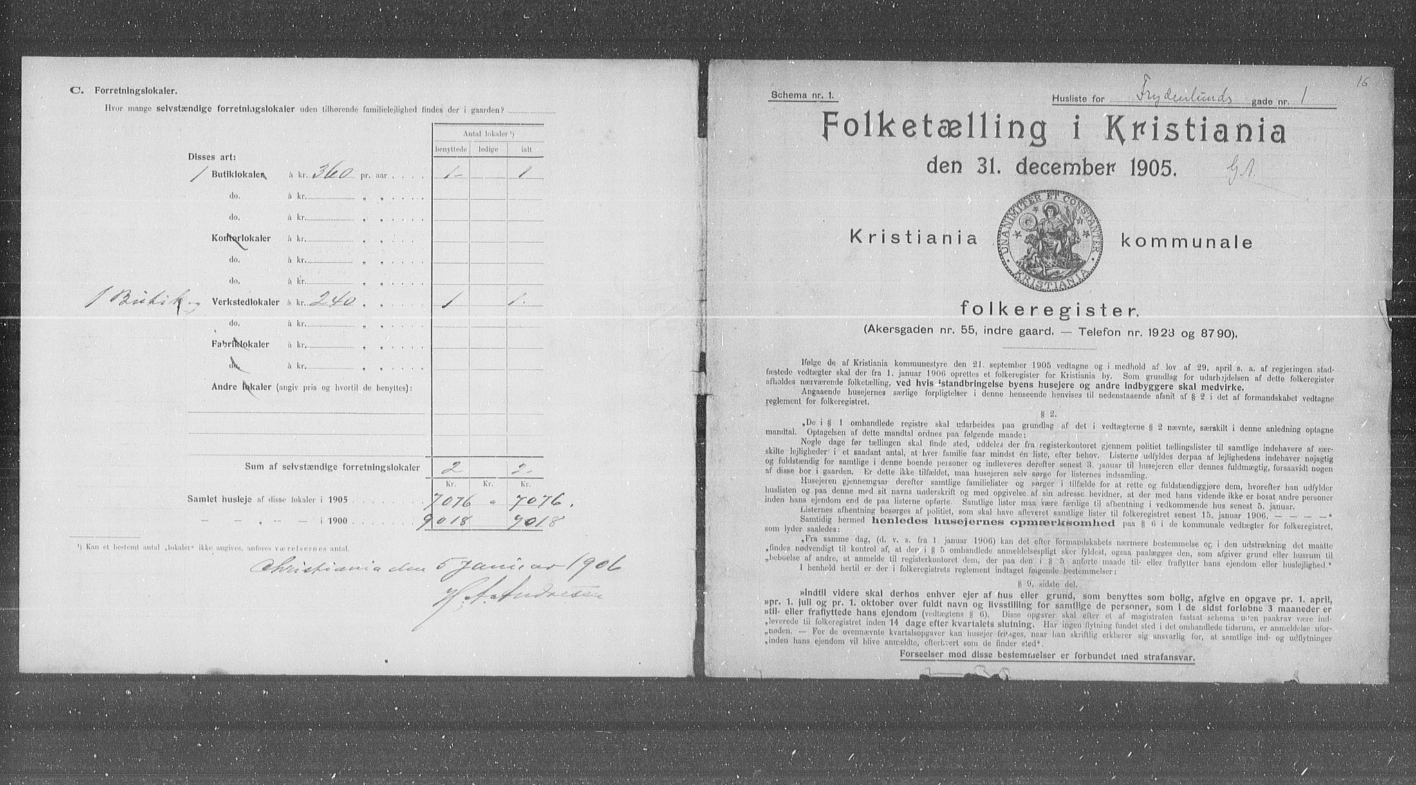 OBA, Municipal Census 1905 for Kristiania, 1905, p. 14468
