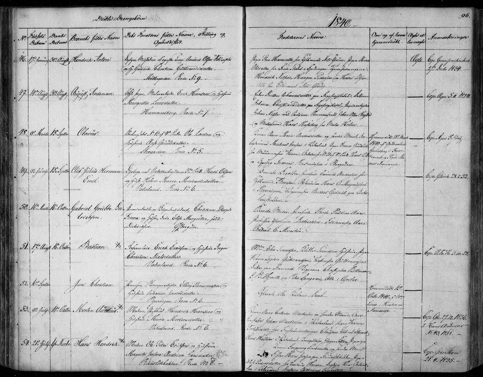 Garnisonsmenigheten Kirkebøker, SAO/A-10846/F/Fa/L0006: Parish register (official) no. 6, 1828-1841, p. 96