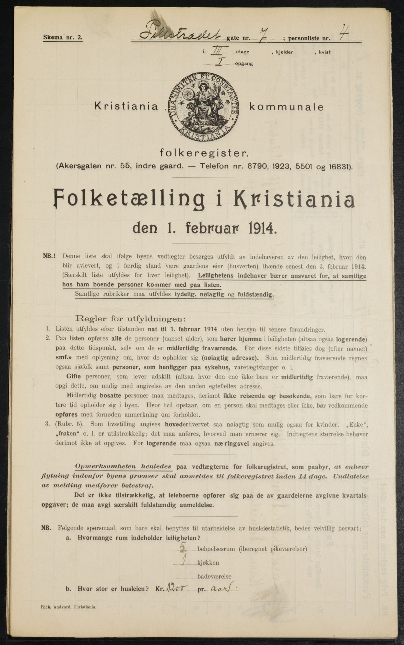 OBA, Municipal Census 1914 for Kristiania, 1914, p. 78866