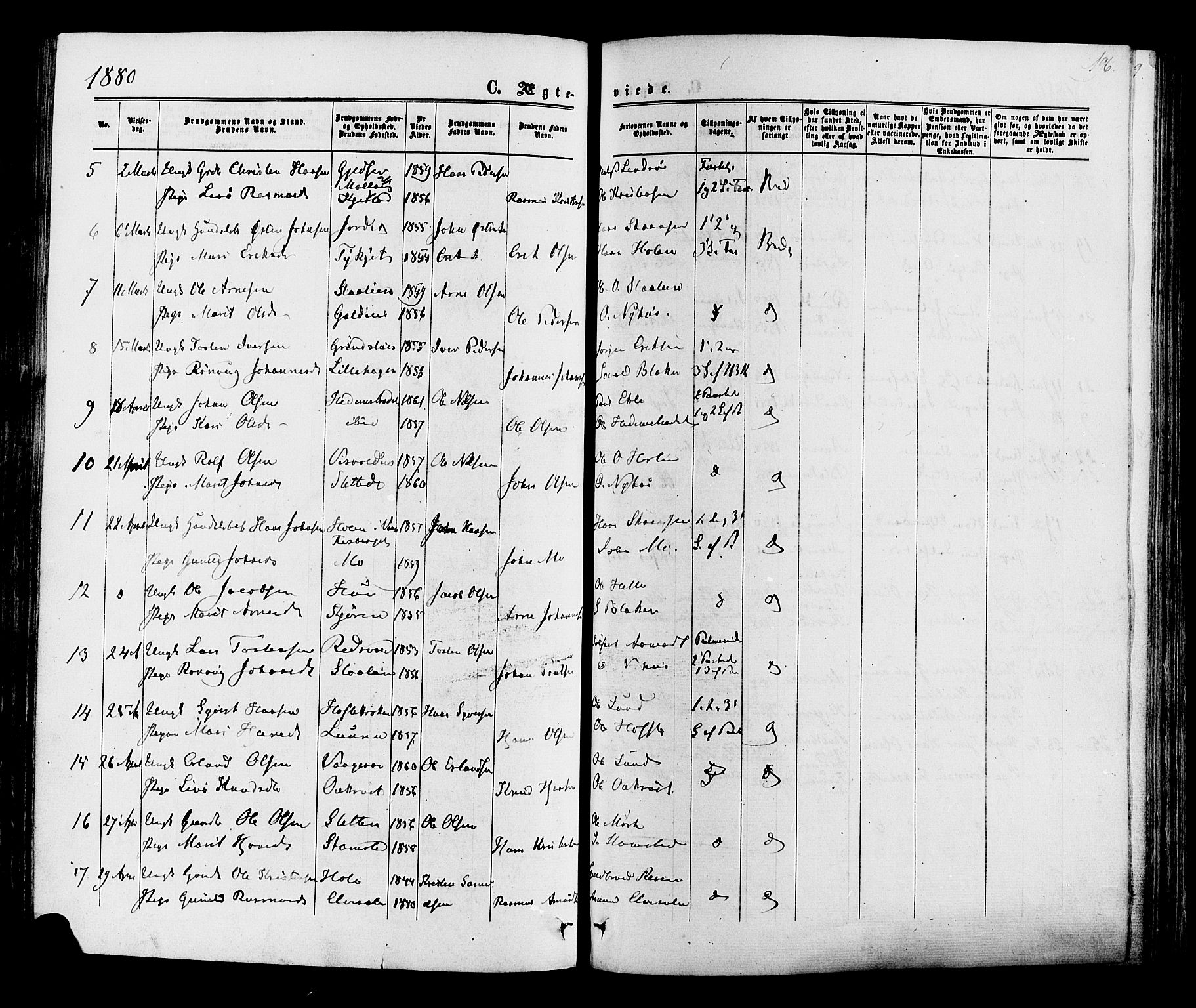 Lom prestekontor, SAH/PREST-070/K/L0007: Parish register (official) no. 7, 1863-1884, p. 196