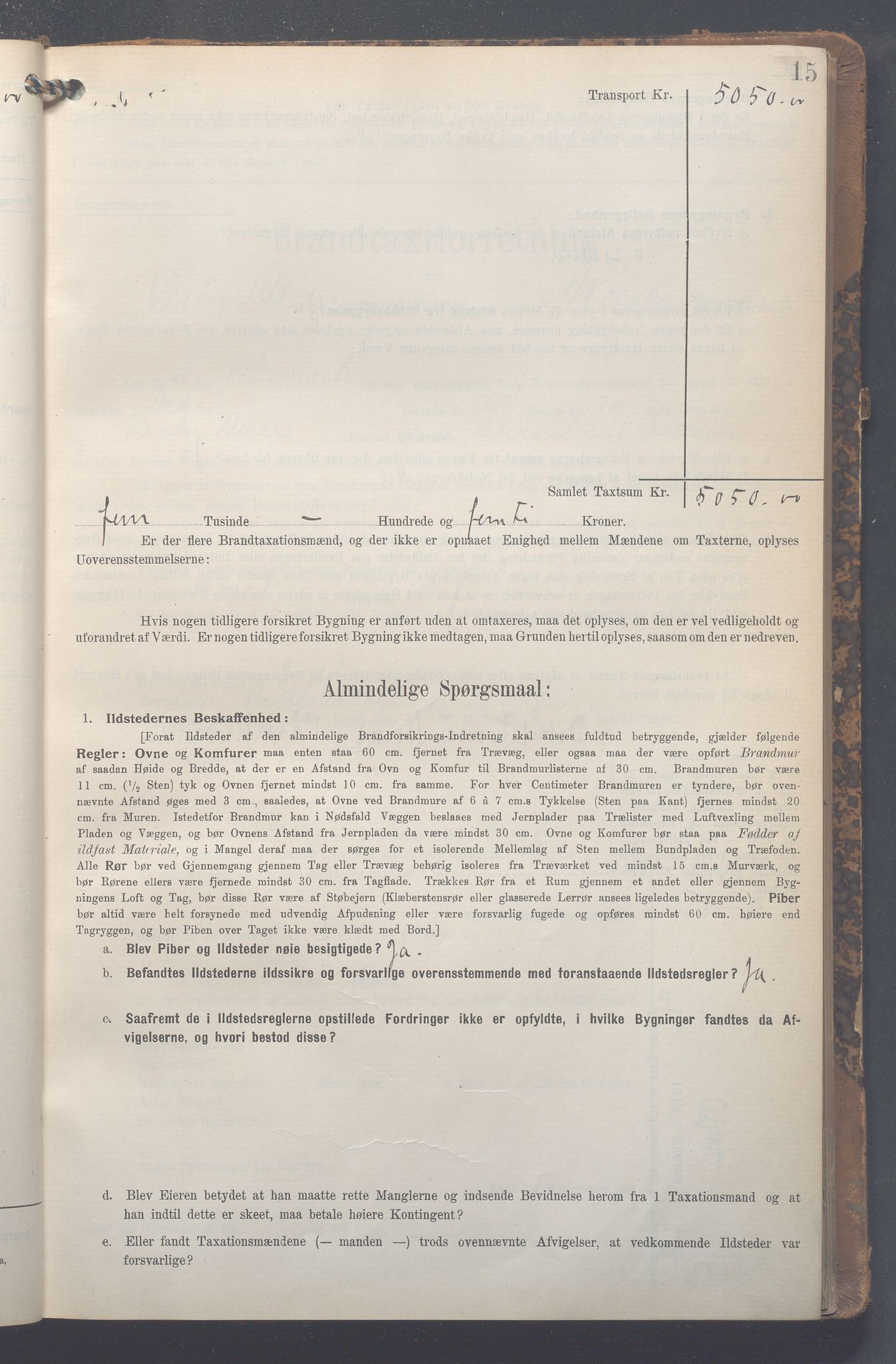 Lensmennene i Aker, OBA/A-10133/F/Fa/L0013: Branntakstprotokoll, 1909-1914, p. 15