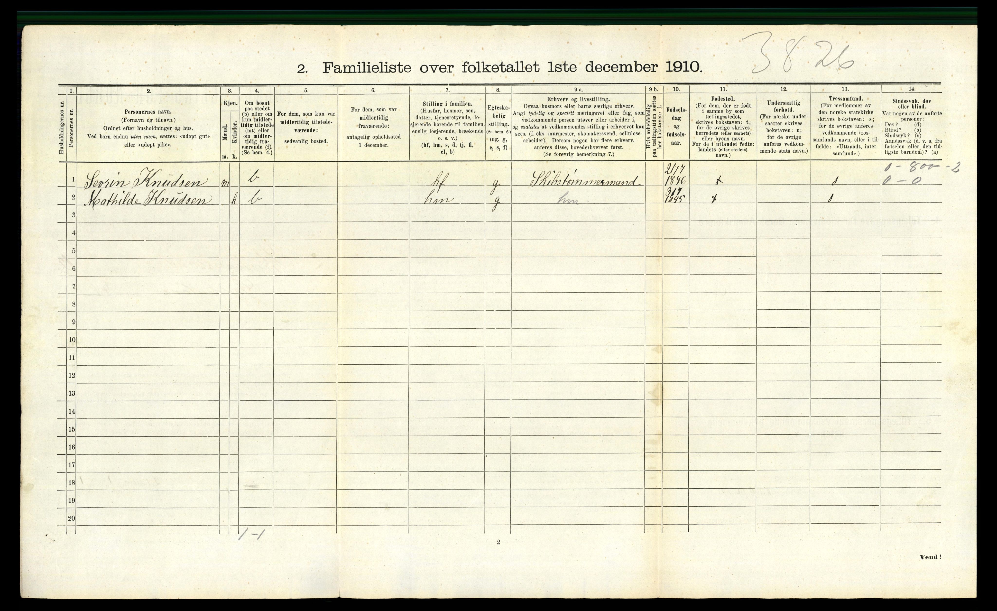 RA, 1910 census for Kristiansand, 1910, p. 2769