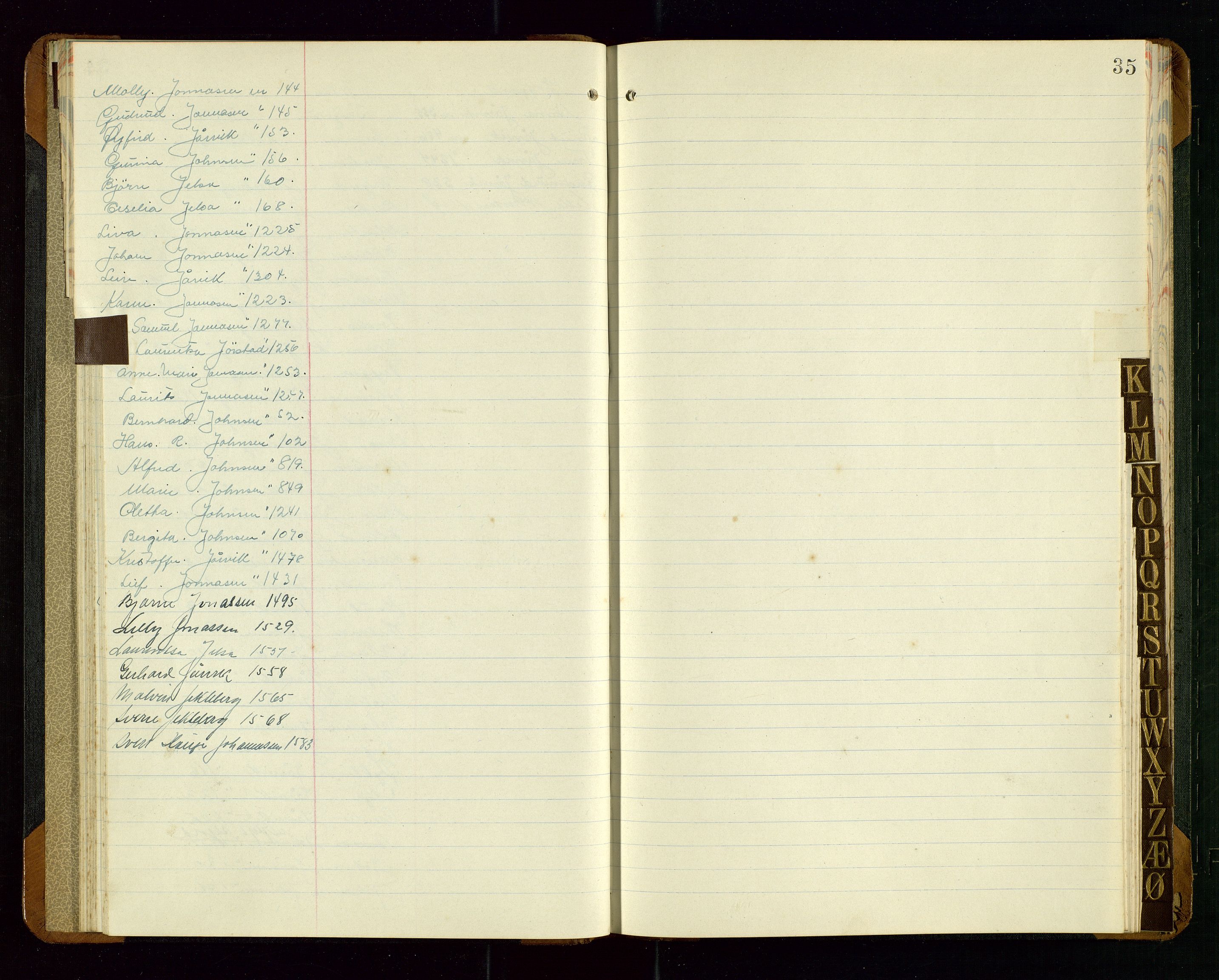 Jelsa lensmannskontor, SAST/A-100360/Goa/L0003: Brannforsikringsregister., 1846-1955, p. 35