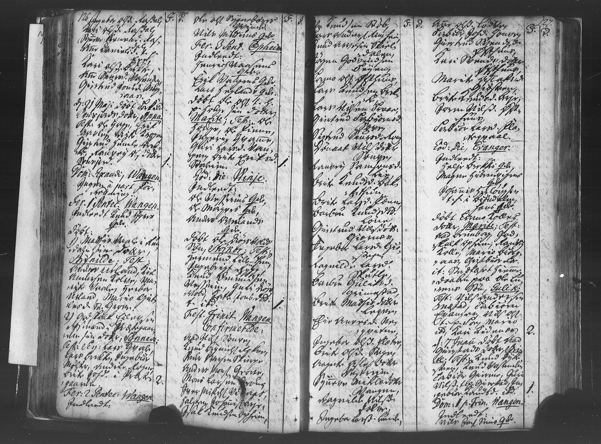 Voss sokneprestembete, SAB/A-79001/H/Haa: Parish register (official) no. A 8, 1752-1780, p. 126-127