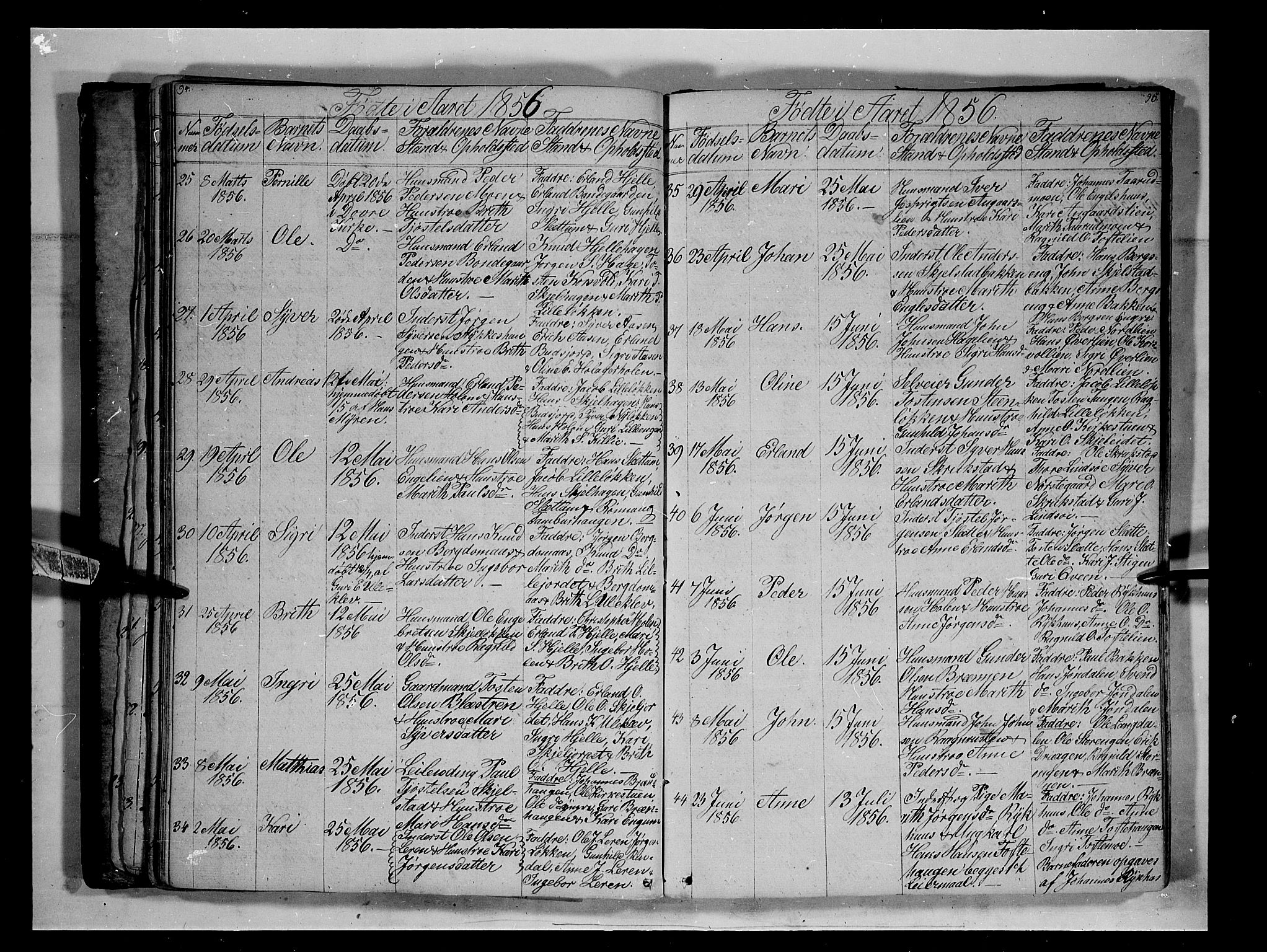 Lesja prestekontor, AV/SAH-PREST-068/H/Ha/Hab/L0003: Parish register (copy) no. 3, 1842-1862, p. 94-95