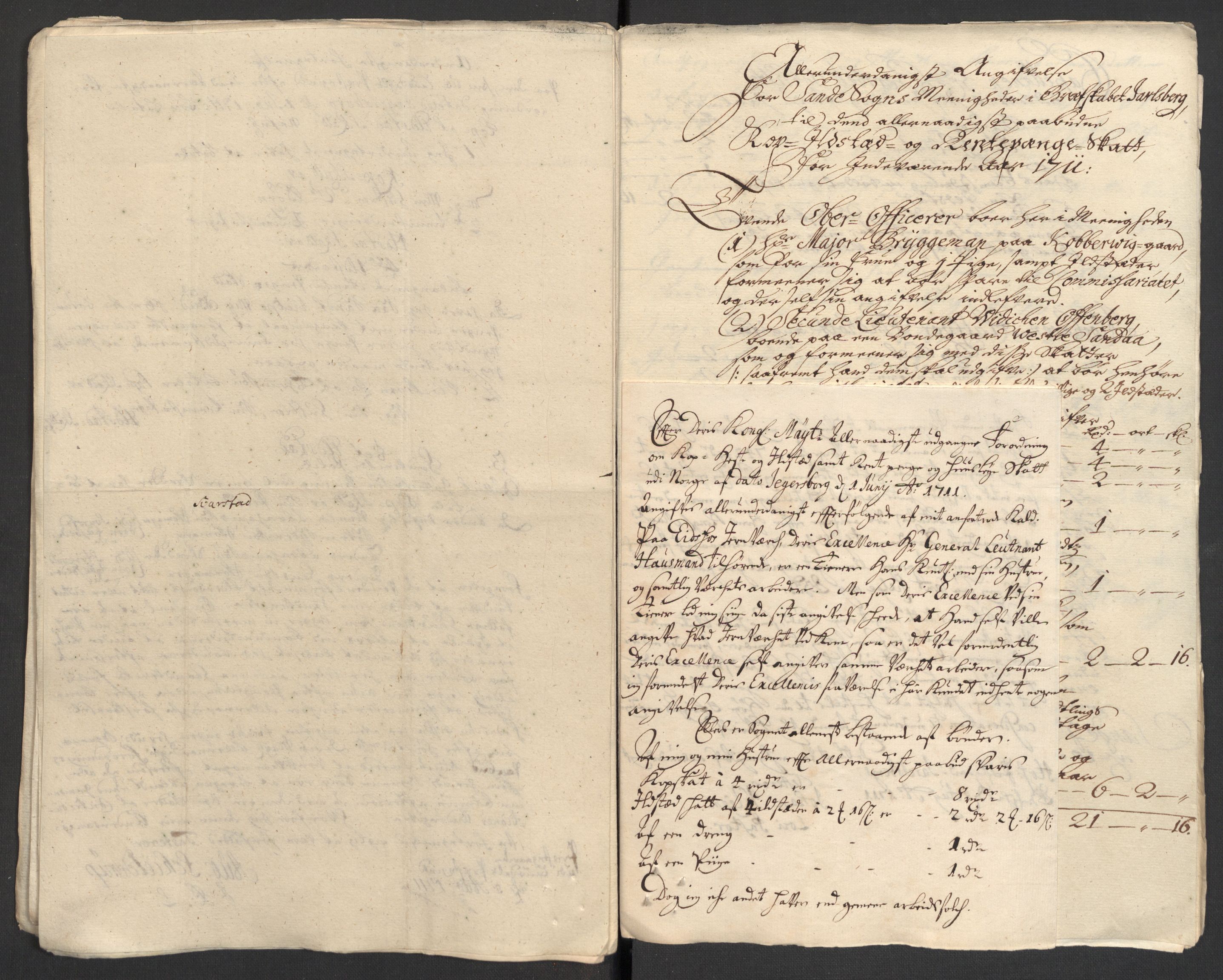 Rentekammeret inntil 1814, Reviderte regnskaper, Fogderegnskap, RA/EA-4092/R32/L1876: Fogderegnskap Jarlsberg grevskap, 1711, p. 335