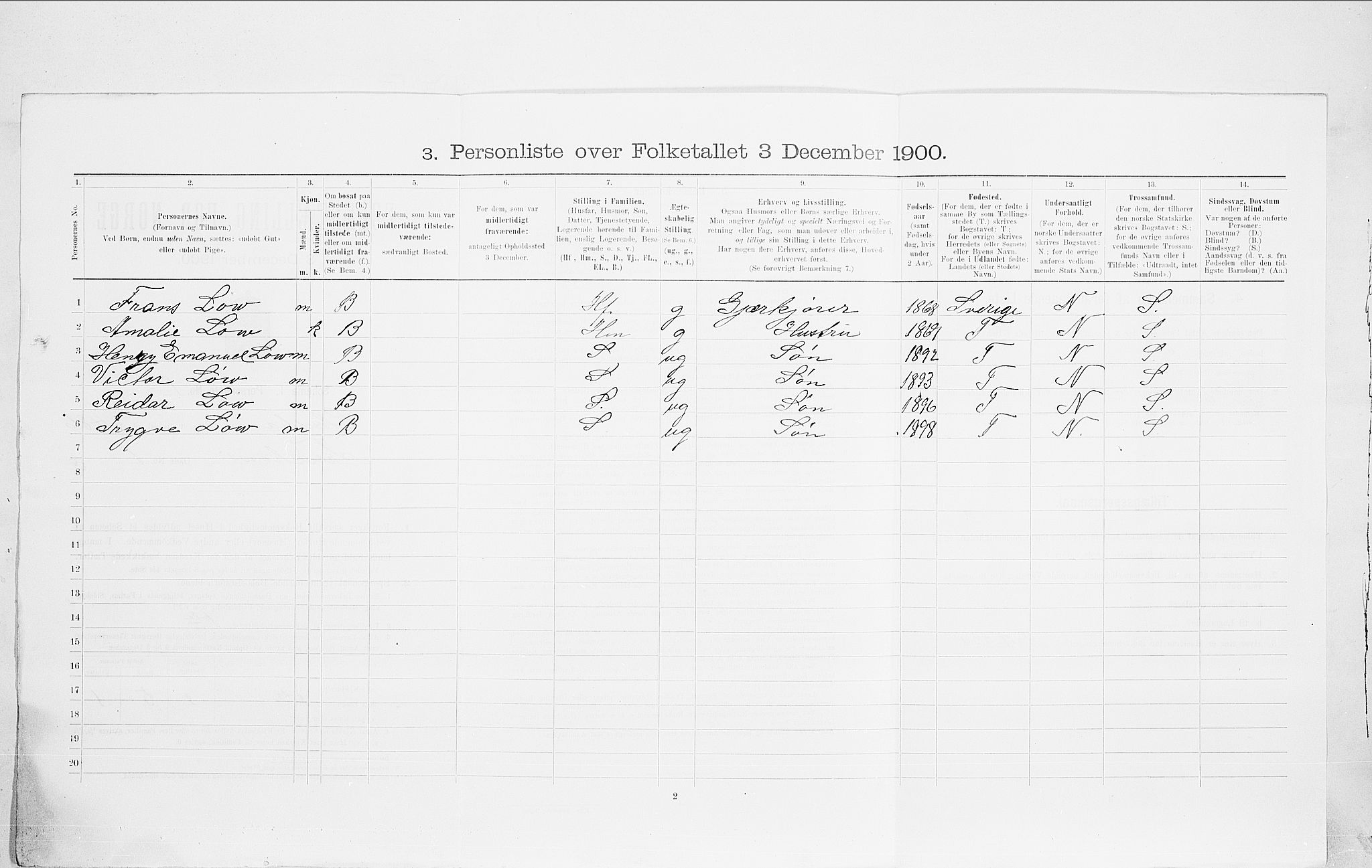 SAO, 1900 census for Kristiania, 1900, p. 103737