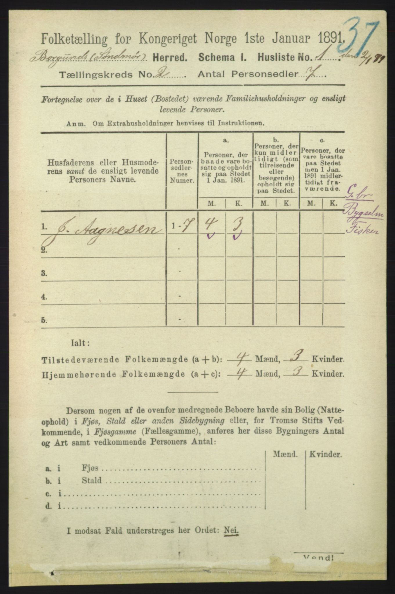 RA, 1891 census for 1531 Borgund, 1891, p. 432