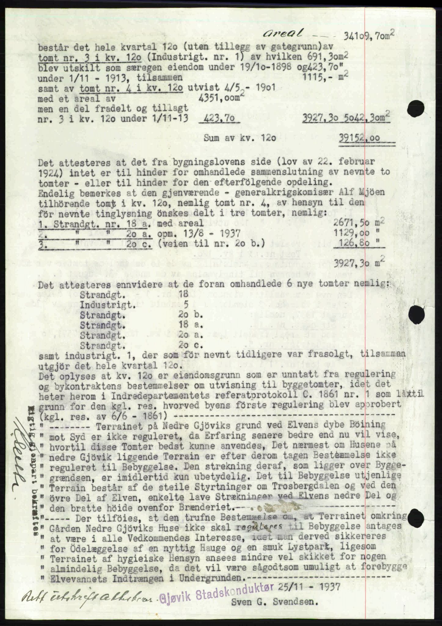 Toten tingrett, SAH/TING-006/H/Hb/Hbc/L0004: Mortgage book no. Hbc-04, 1938-1938, Diary no: : 2281/1938