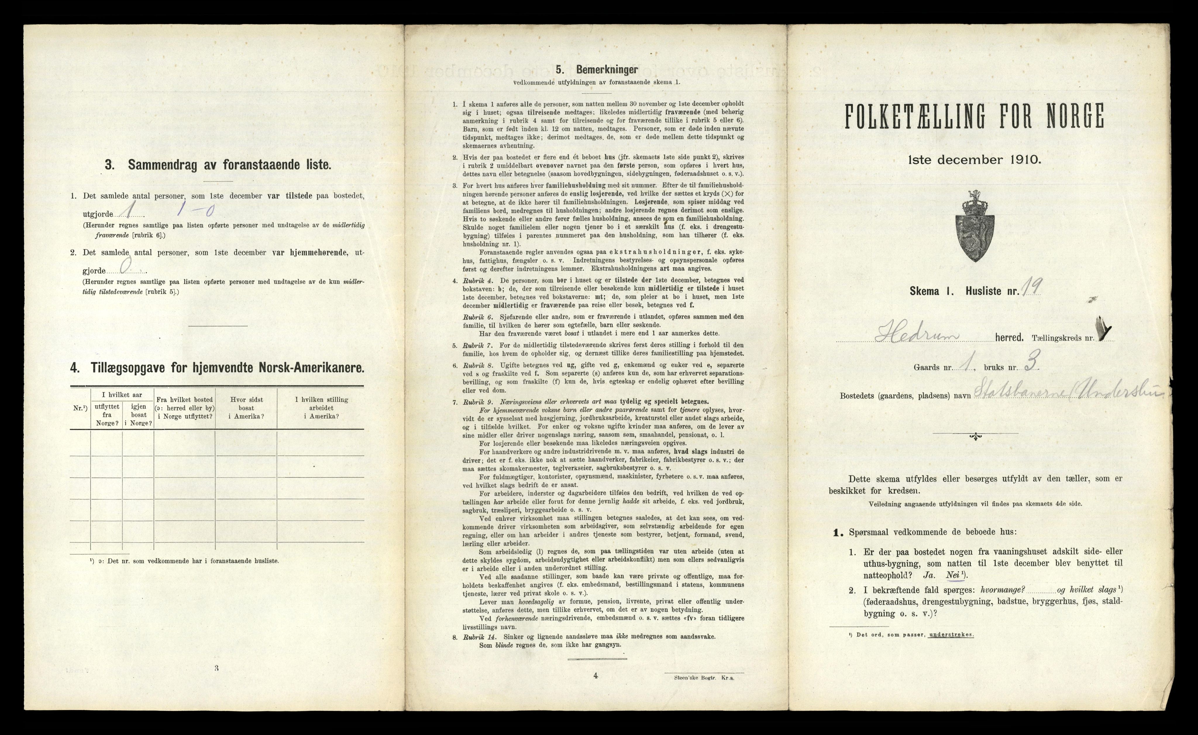 RA, 1910 census for Hedrum, 1910, p. 106