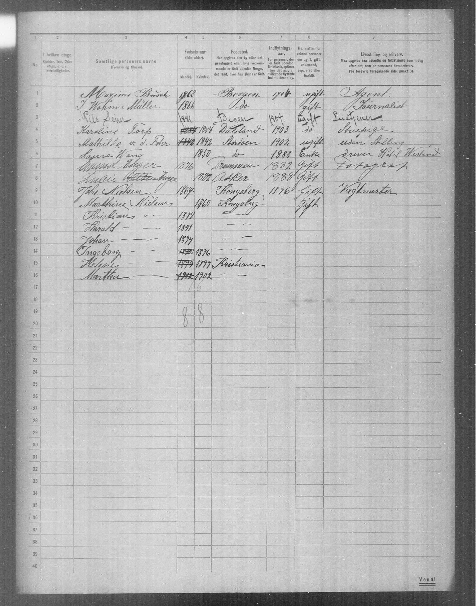 OBA, Municipal Census 1904 for Kristiania, 1904, p. 19618