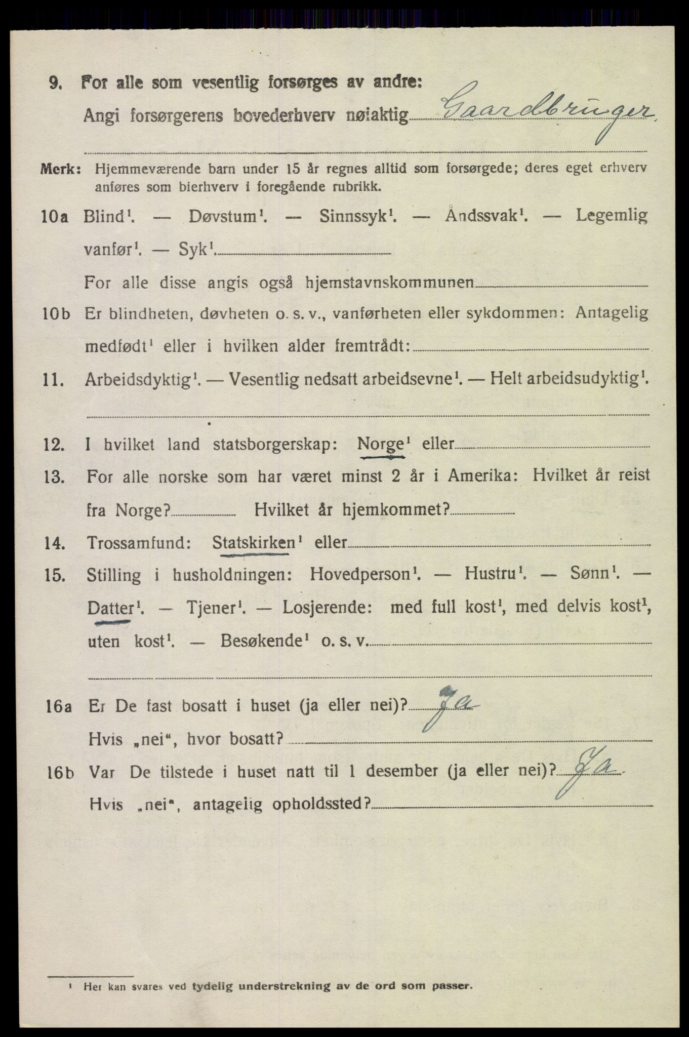 SAK, 1920 census for Øyslebø, 1920, p. 1119