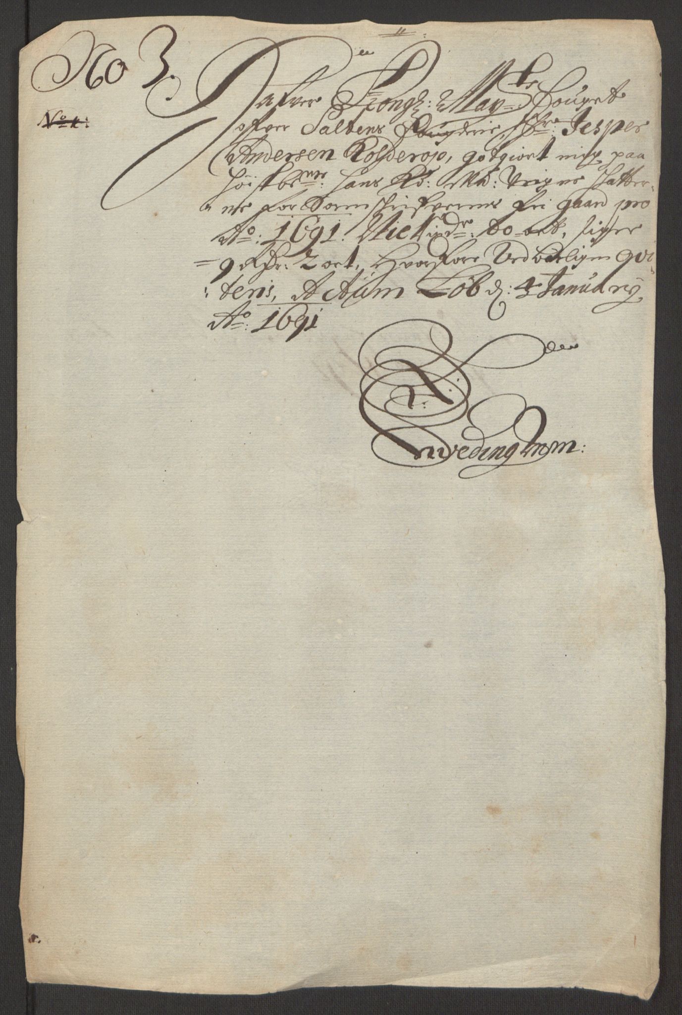 Rentekammeret inntil 1814, Reviderte regnskaper, Fogderegnskap, AV/RA-EA-4092/R66/L4577: Fogderegnskap Salten, 1691-1693, p. 115