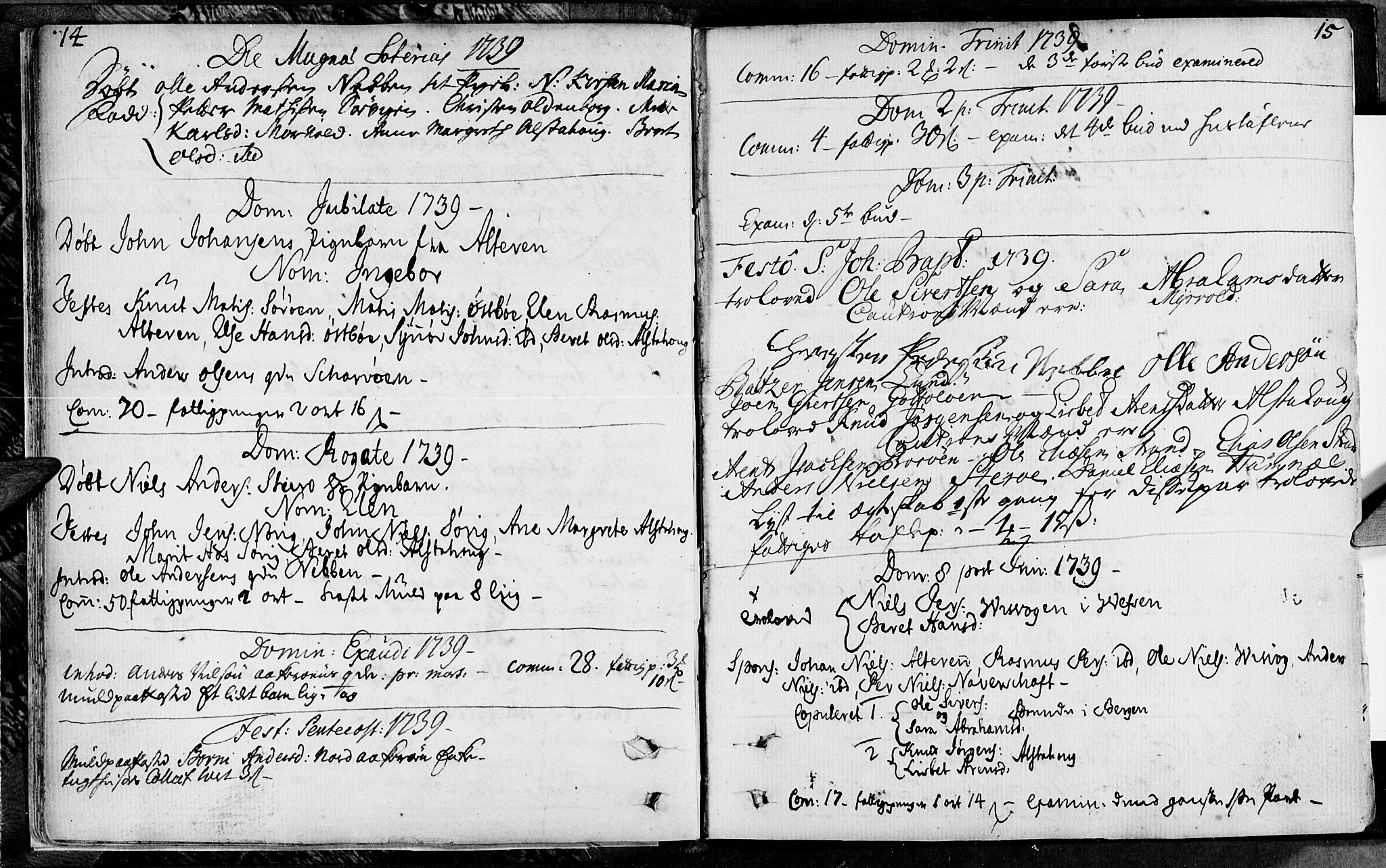 Ministerialprotokoller, klokkerbøker og fødselsregistre - Nordland, SAT/A-1459/830/L0433: Parish register (official) no. 830A02, 1737-1740, p. 14-15