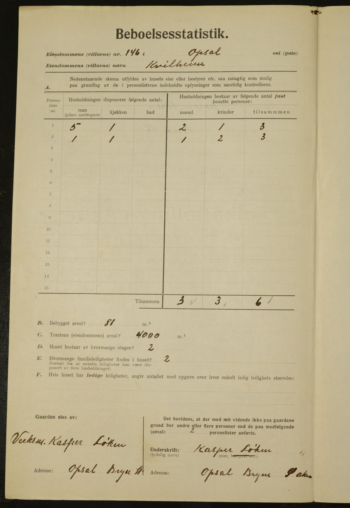 , Municipal Census 1923 for Aker, 1923, p. 29244