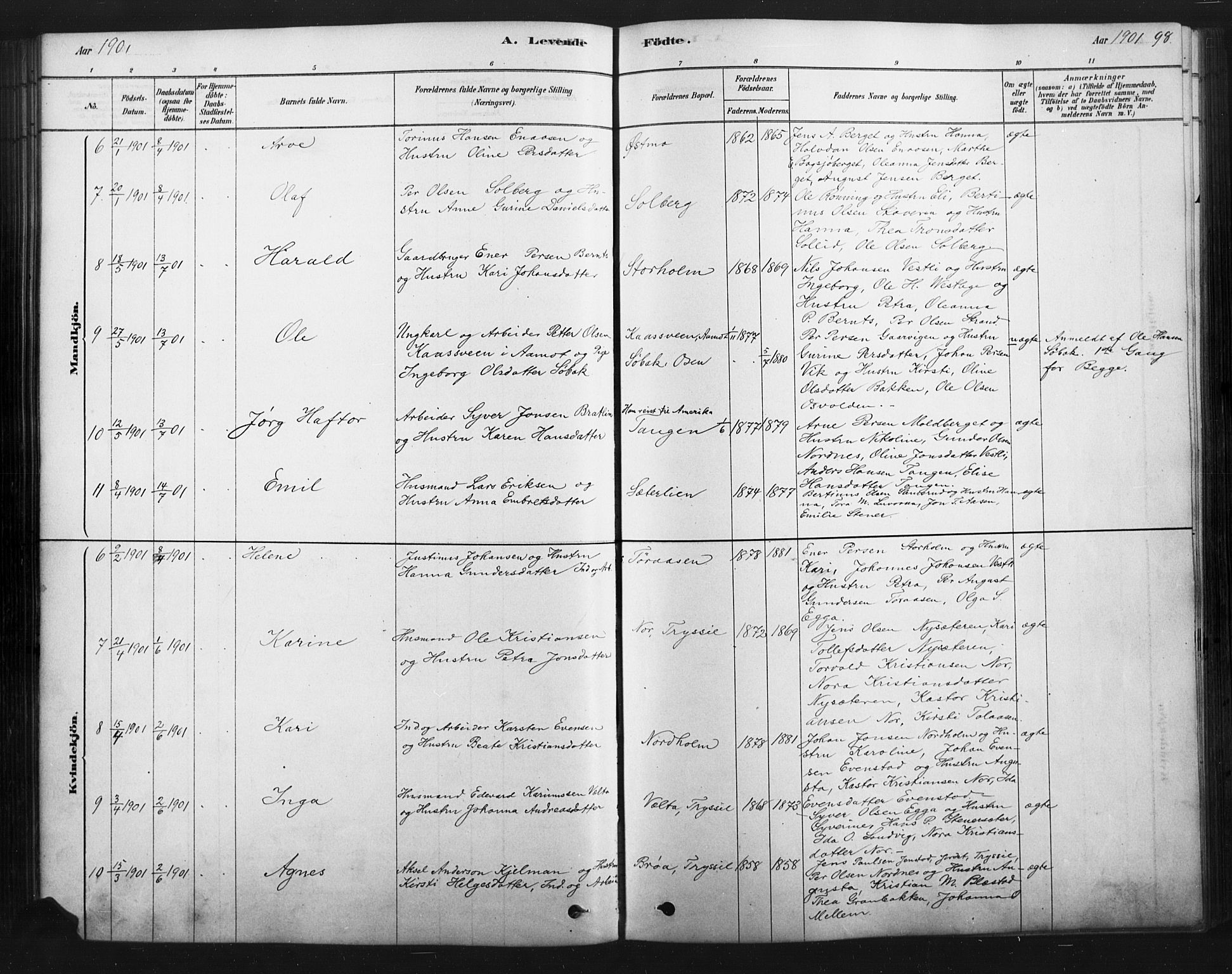 Åmot prestekontor, Hedmark, SAH/PREST-056/H/Ha/Haa/L0012: Parish register (official) no. 12, 1878-1901, p. 98