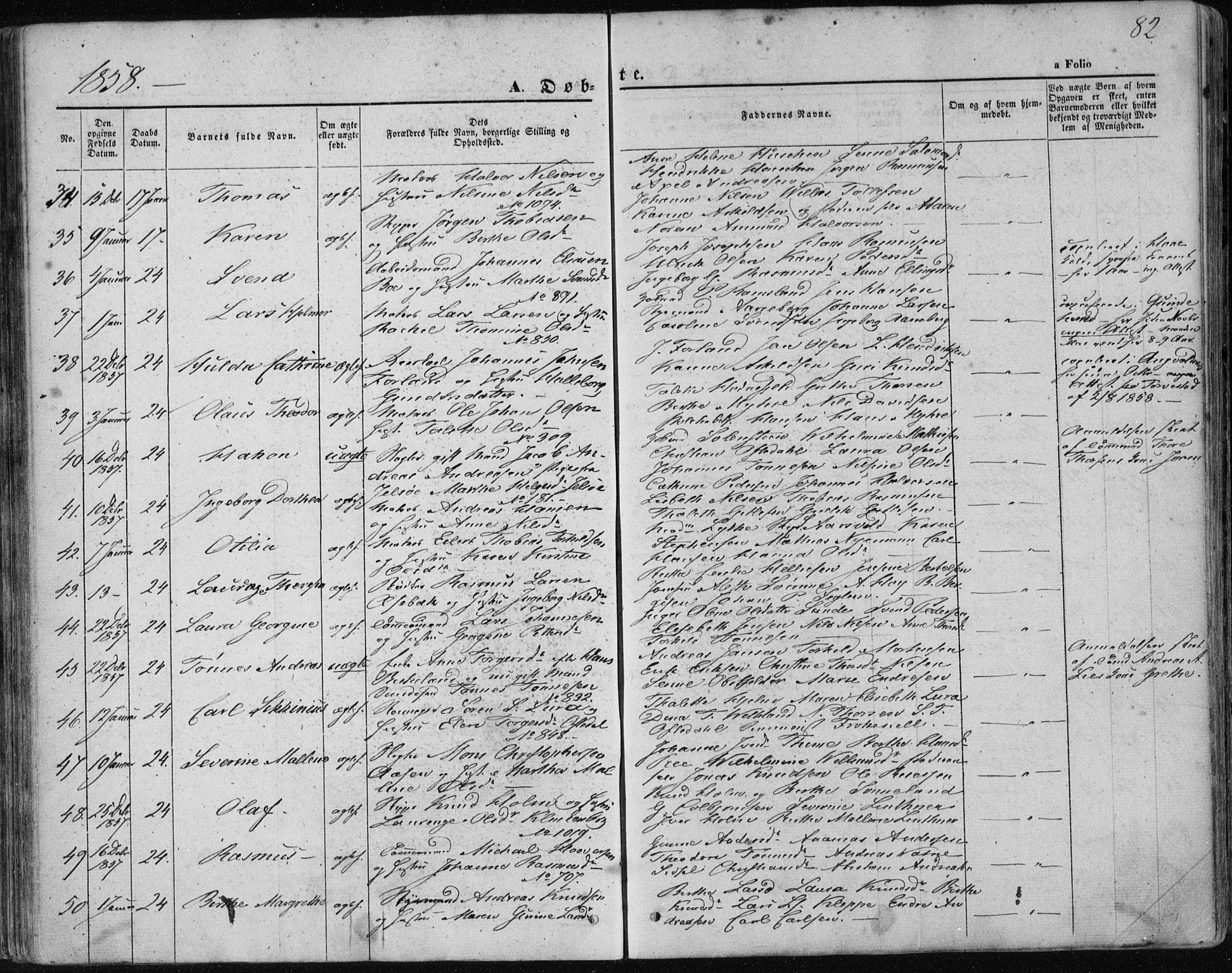 Domkirken sokneprestkontor, AV/SAST-A-101812/001/30/30BA/L0017: Parish register (official) no. A 16, 1855-1867, p. 82