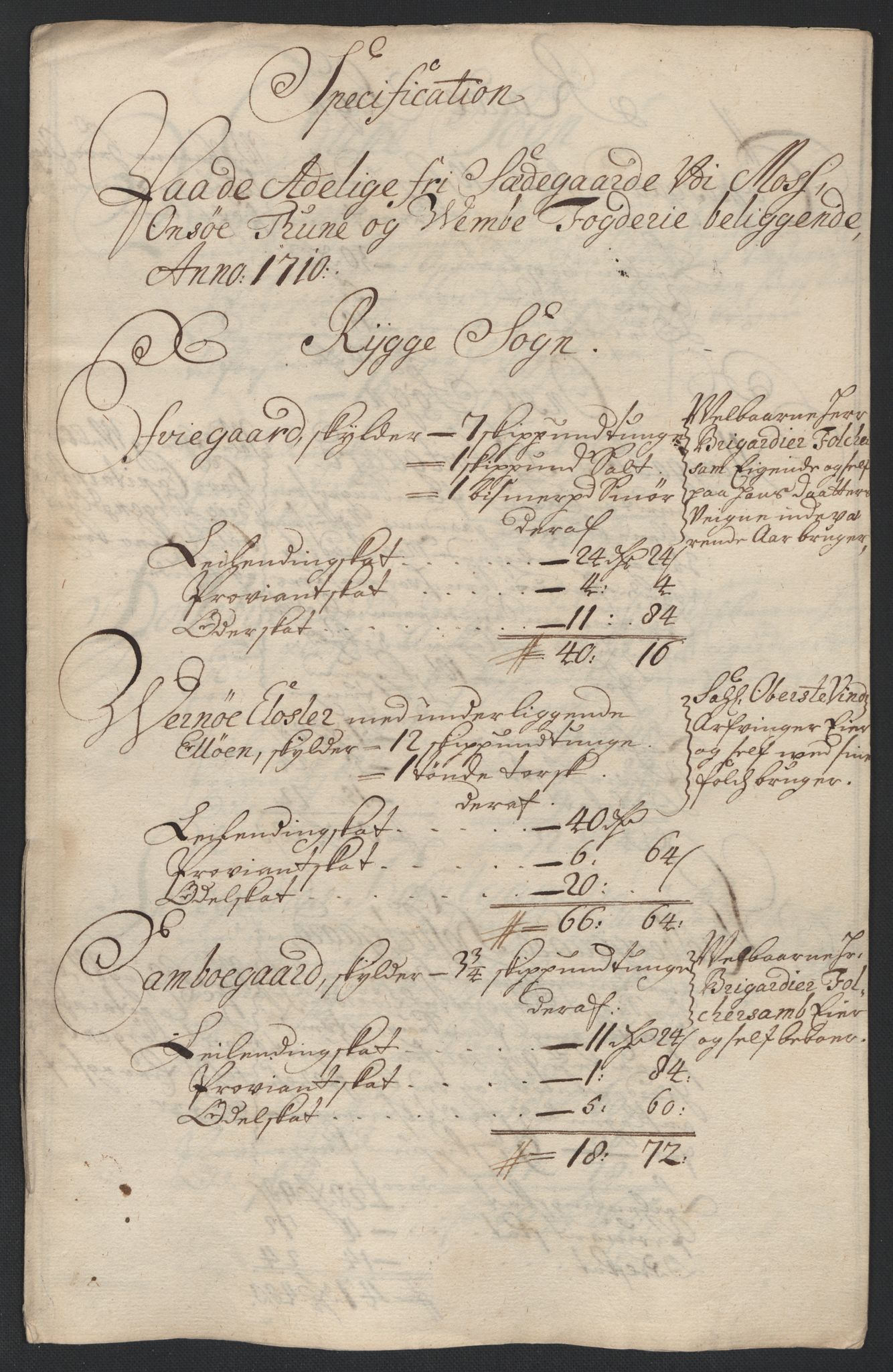 Rentekammeret inntil 1814, Reviderte regnskaper, Fogderegnskap, AV/RA-EA-4092/R04/L0135: Fogderegnskap Moss, Onsøy, Tune, Veme og Åbygge, 1709-1710, p. 381