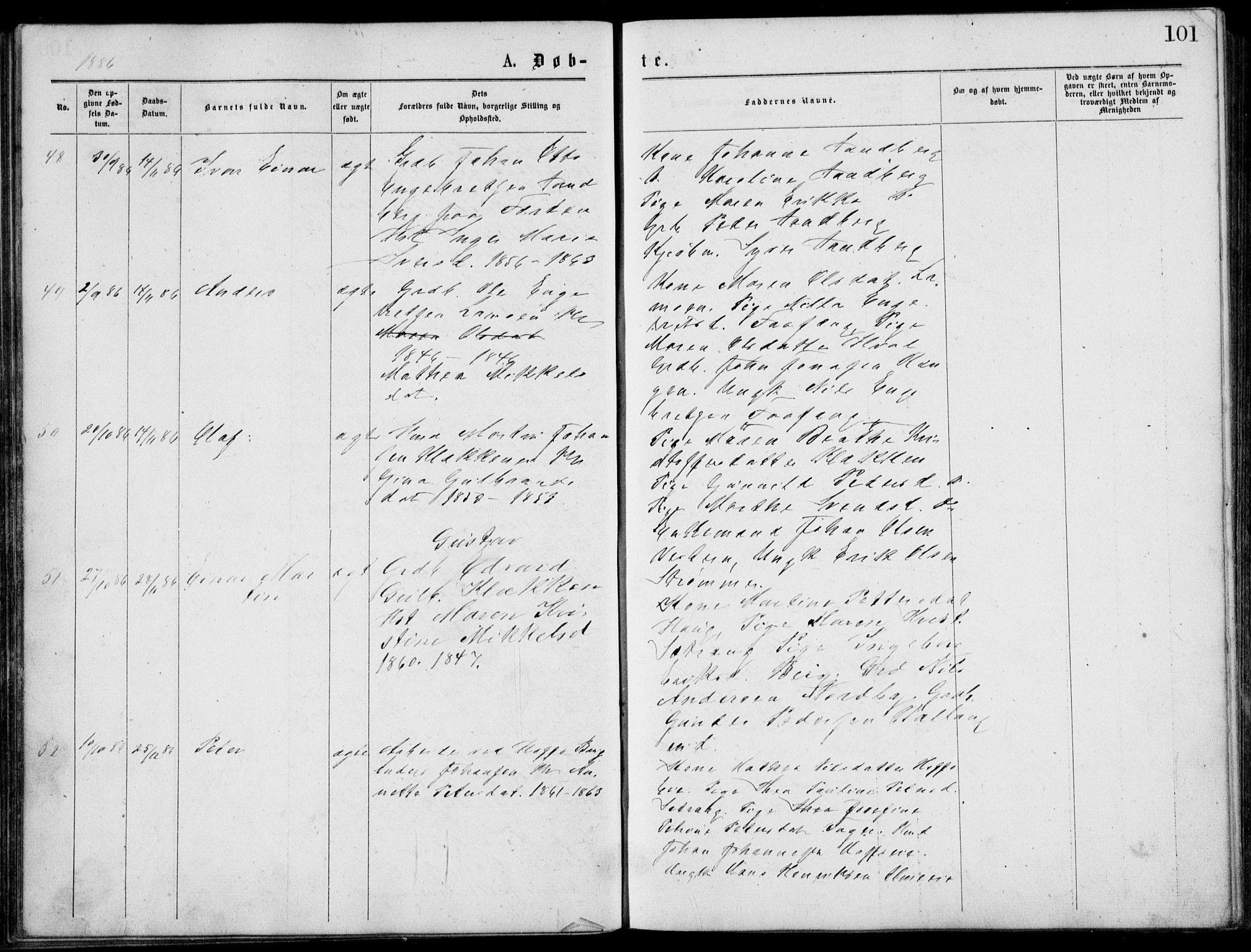 Norderhov kirkebøker, AV/SAKO-A-237/G/Gb/L0001: Parish register (copy) no. II 1, 1876-1899, p. 101