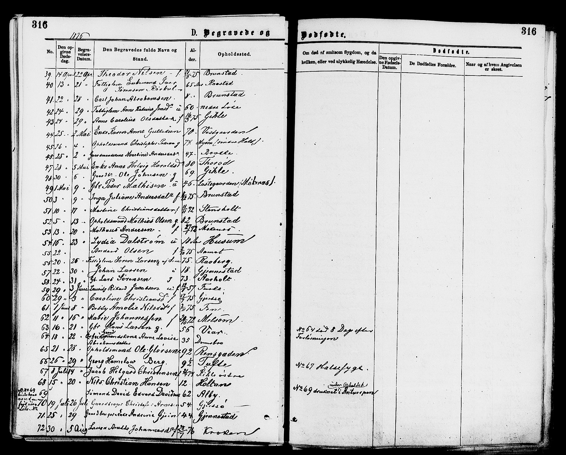 Stokke kirkebøker, AV/SAKO-A-320/F/Fa/L0009: Parish register (official) no. I 9, 1872-1883, p. 316