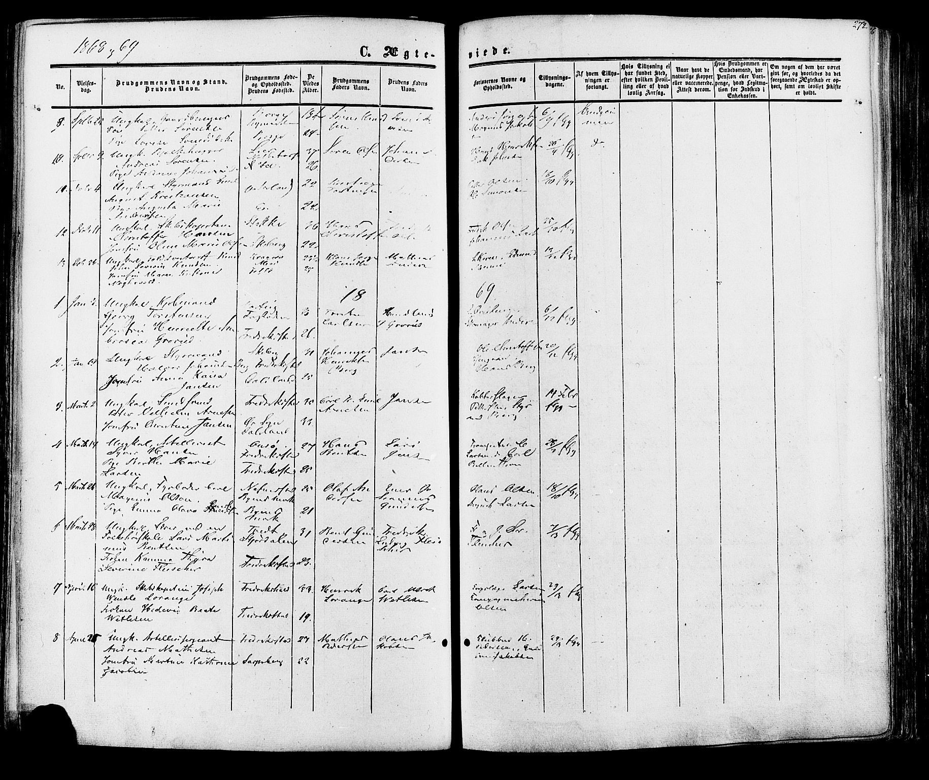 Fredrikstad prestekontor Kirkebøker, SAO/A-11082/F/Fa/L0006: Parish register (official) no. 6, 1857-1878, p. 272
