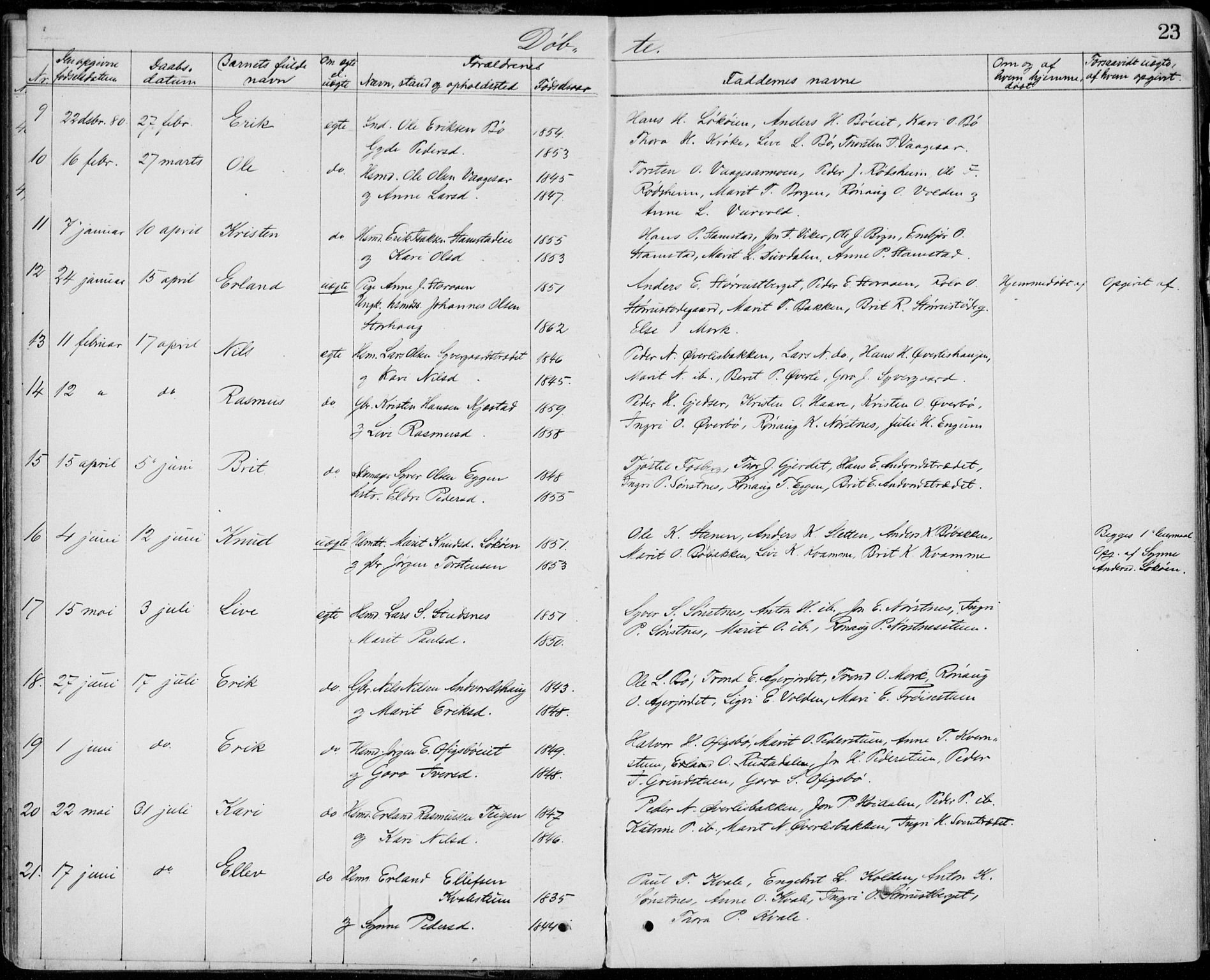 Lom prestekontor, AV/SAH-PREST-070/L/L0013: Parish register (copy) no. 13, 1874-1938, p. 23