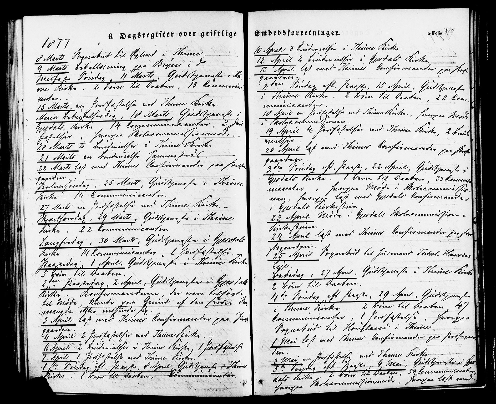 Lye sokneprestkontor, AV/SAST-A-101794/001/30BA/L0008: Parish register (official) no. A 7, 1872-1881, p. 409