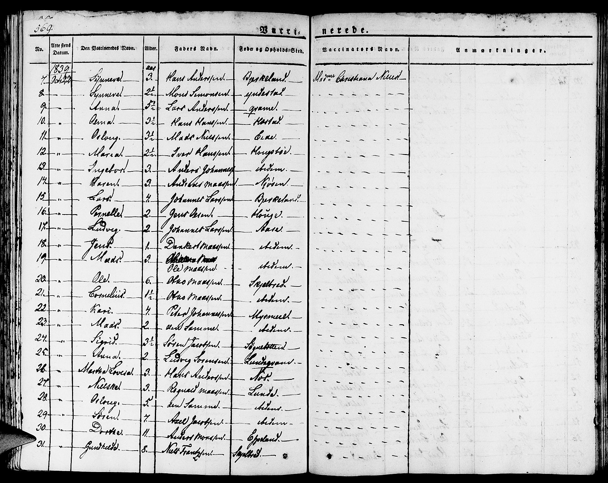 Gaular sokneprestembete, AV/SAB-A-80001/H/Haa: Parish register (official) no. A 3, 1821-1840, p. 569