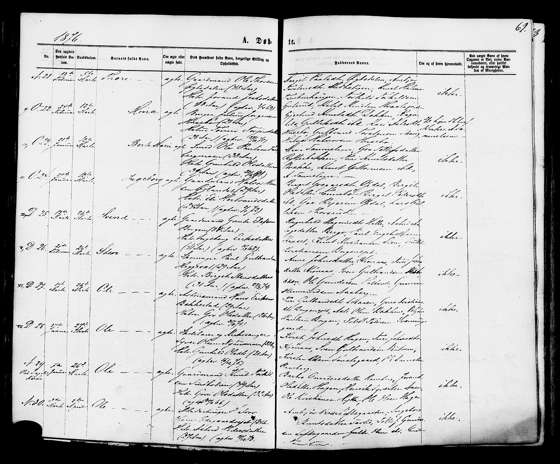 Nore kirkebøker, AV/SAKO-A-238/F/Fa/L0004: Parish register (official) no. I 4, 1867-1877, p. 69