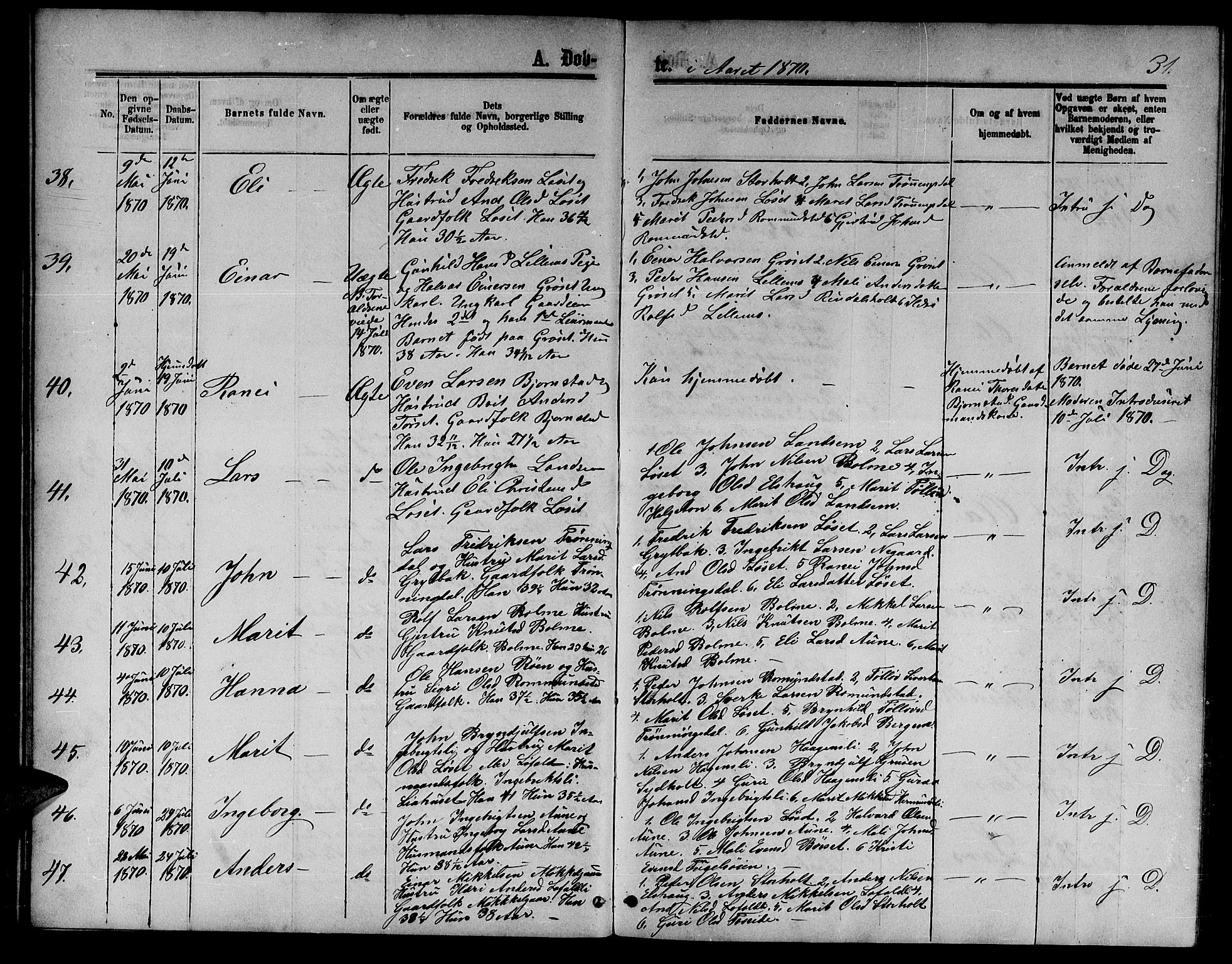 Ministerialprotokoller, klokkerbøker og fødselsregistre - Møre og Romsdal, AV/SAT-A-1454/598/L1076: Parish register (copy) no. 598C01, 1867-1878, p. 31