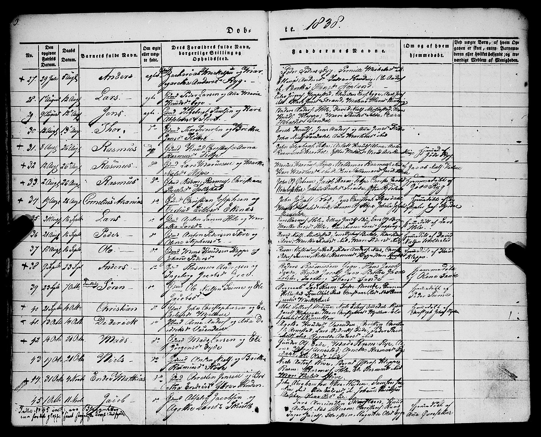 Gloppen sokneprestembete, SAB/A-80101/H/Haa/Haaa/L0008: Parish register (official) no. A 8, 1837-1855, p. 3