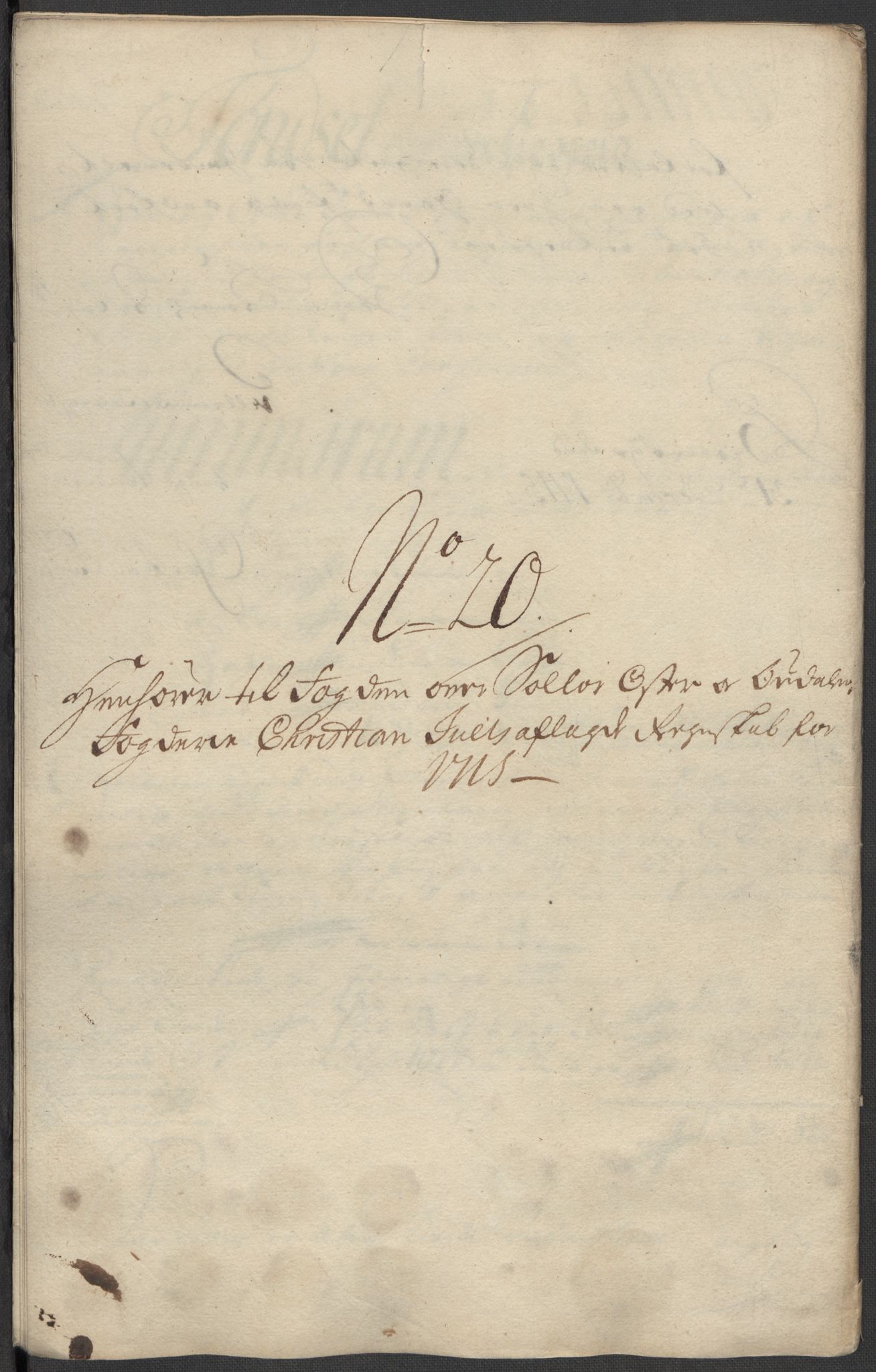 Rentekammeret inntil 1814, Reviderte regnskaper, Fogderegnskap, AV/RA-EA-4092/R13/L0853: Fogderegnskap Solør, Odal og Østerdal, 1715, p. 310