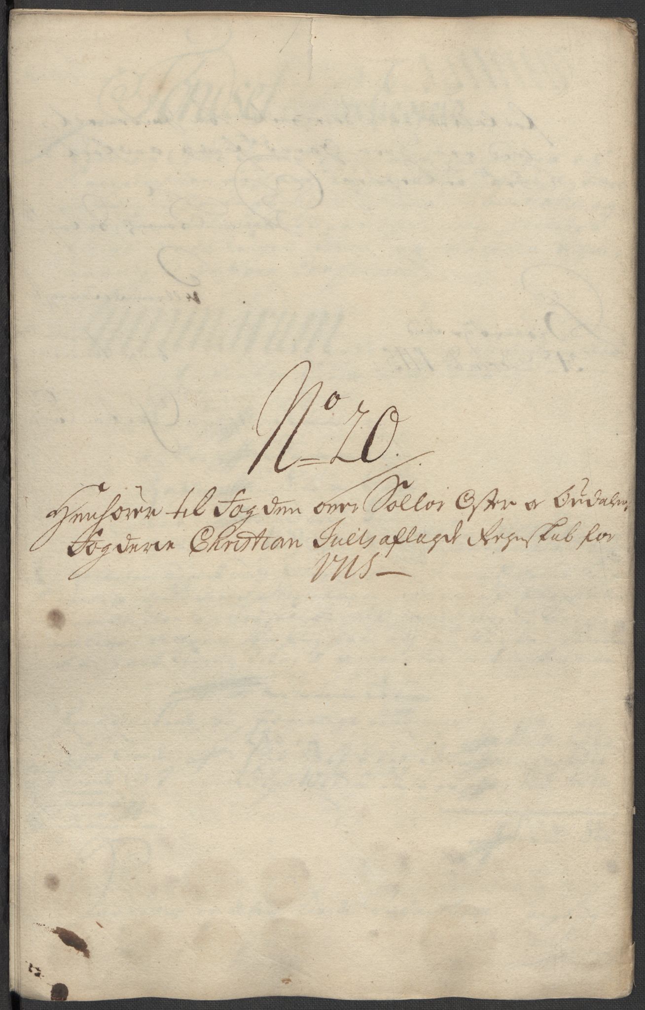 Rentekammeret inntil 1814, Reviderte regnskaper, Fogderegnskap, RA/EA-4092/R13/L0853: Fogderegnskap Solør, Odal og Østerdal, 1715, p. 310