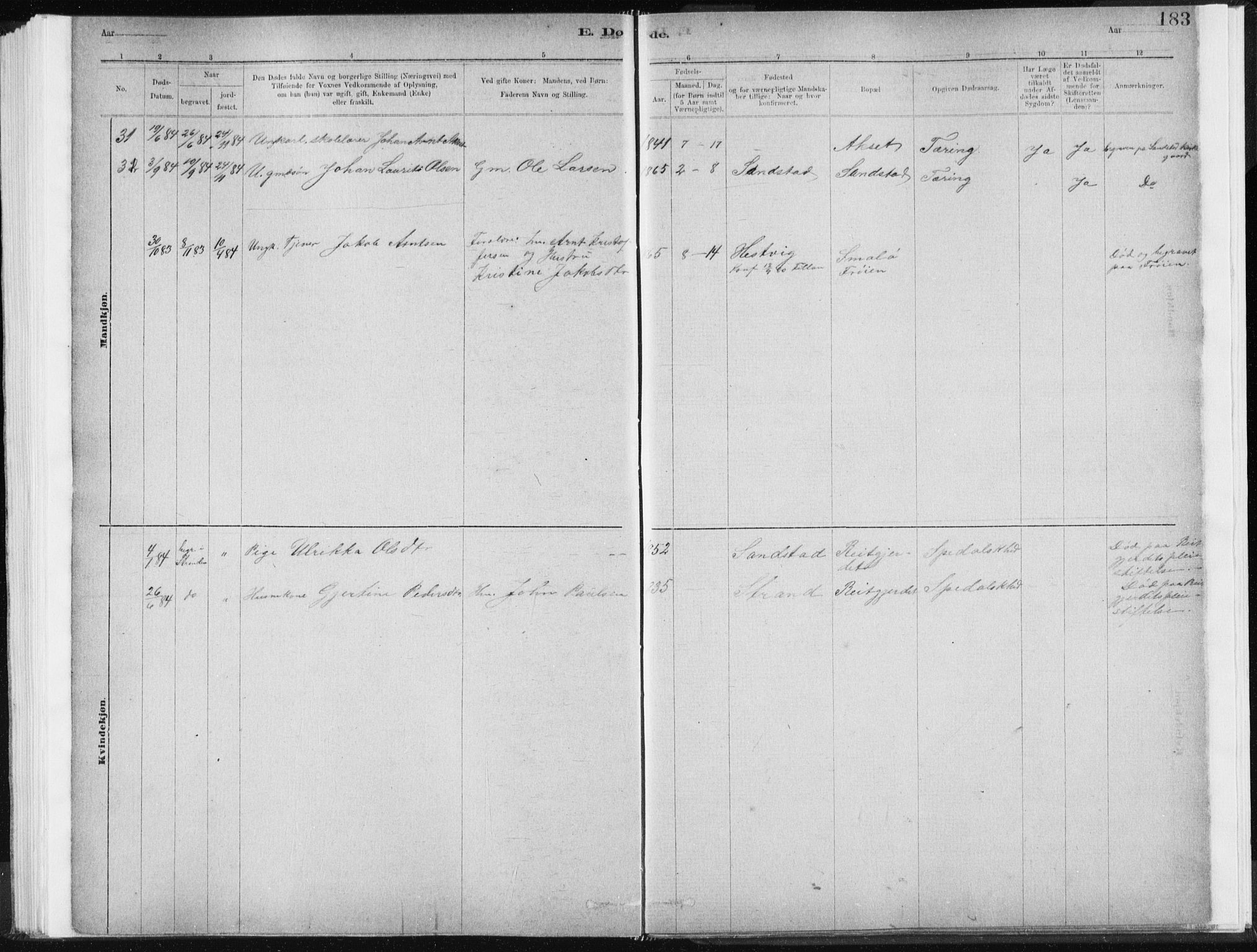 Ministerialprotokoller, klokkerbøker og fødselsregistre - Sør-Trøndelag, SAT/A-1456/637/L0558: Parish register (official) no. 637A01, 1882-1899, p. 183