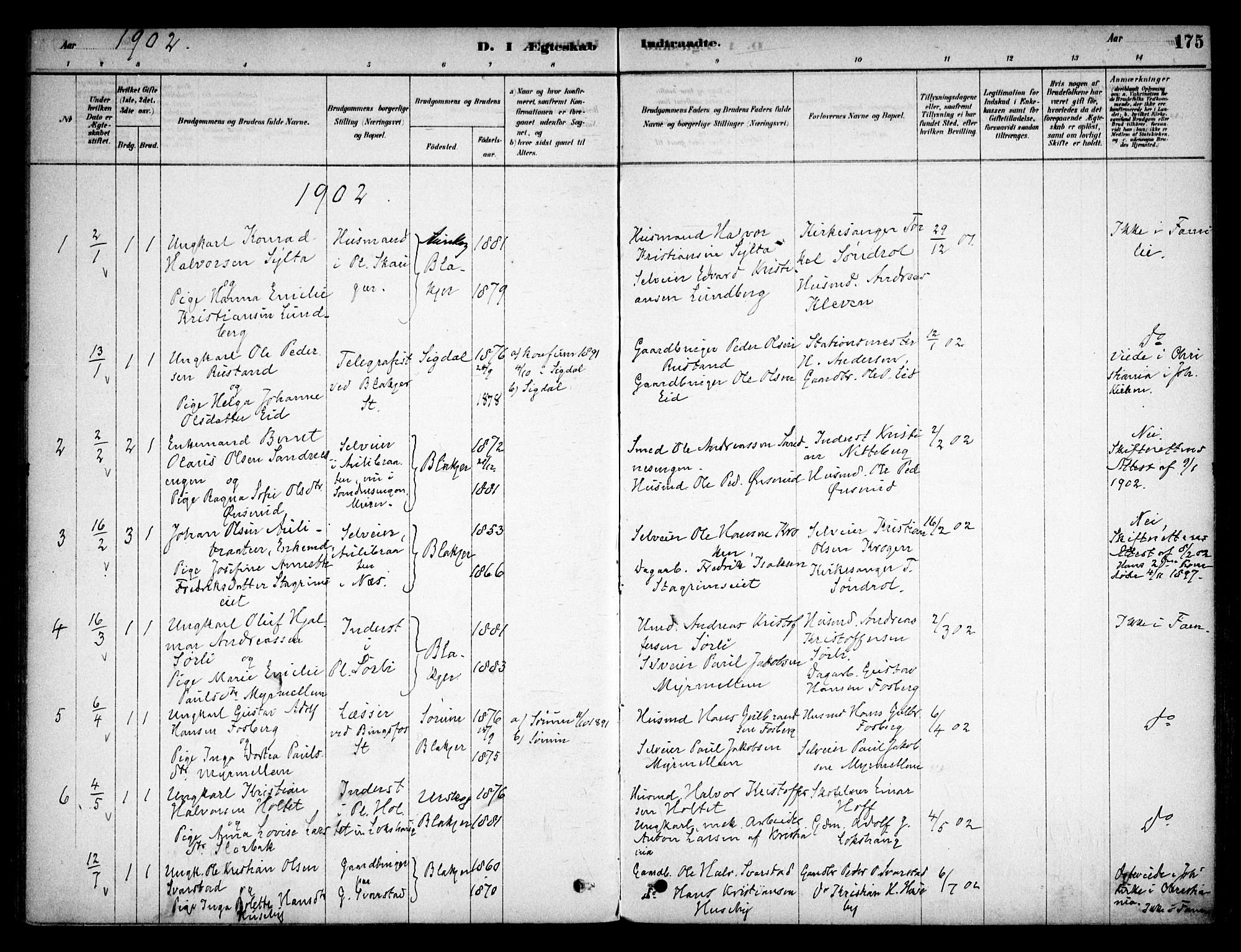 Aurskog prestekontor Kirkebøker, SAO/A-10304a/F/Fb/L0001: Parish register (official) no. II 1, 1878-1909, p. 175