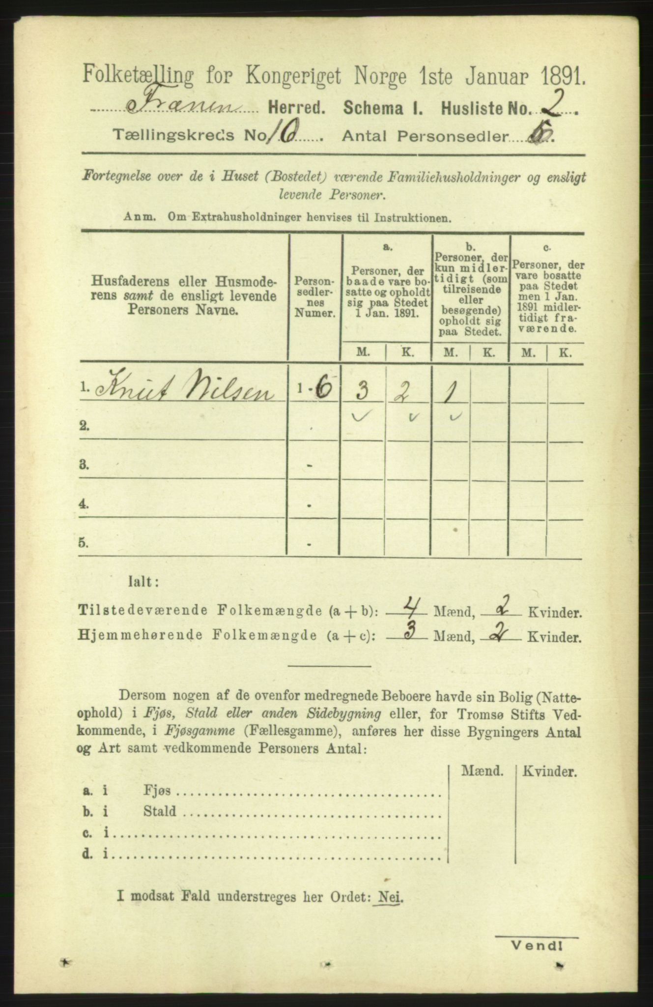 RA, 1891 census for 1548 Fræna, 1891, p. 3047