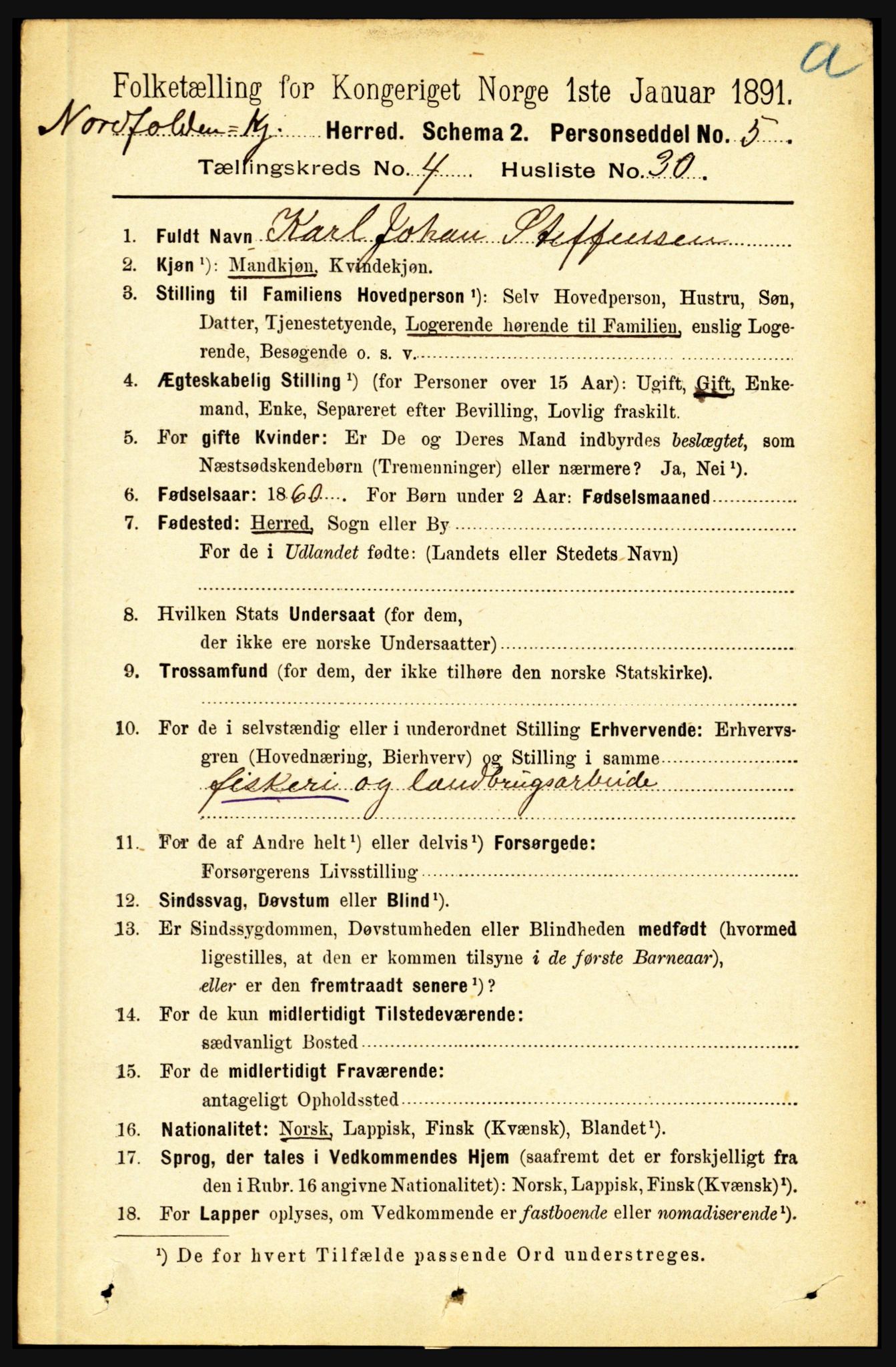 RA, 1891 census for 1846 Nordfold-Kjerringøy, 1891, p. 1123