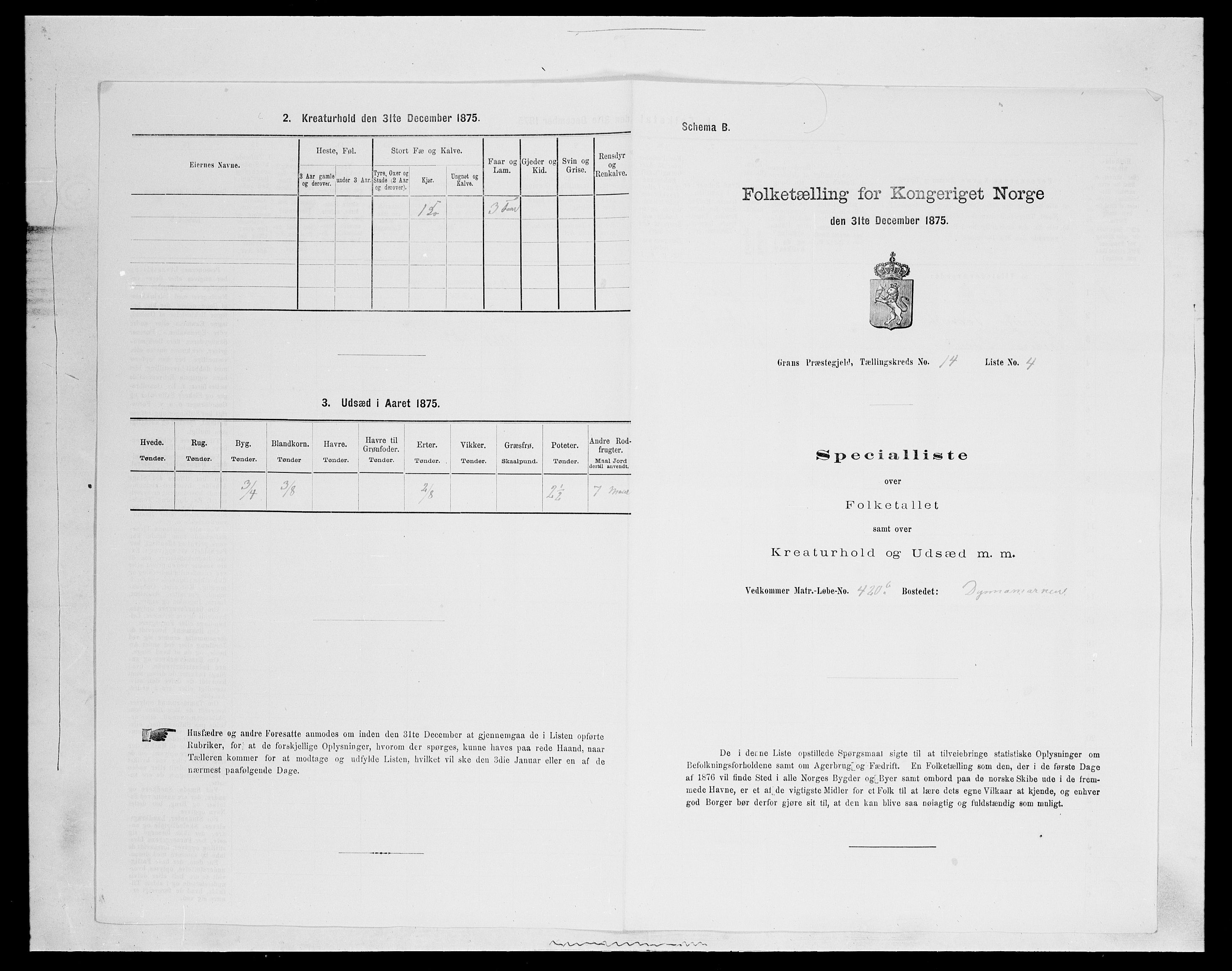 SAH, 1875 census for 0534P Gran, 1875, p. 2537