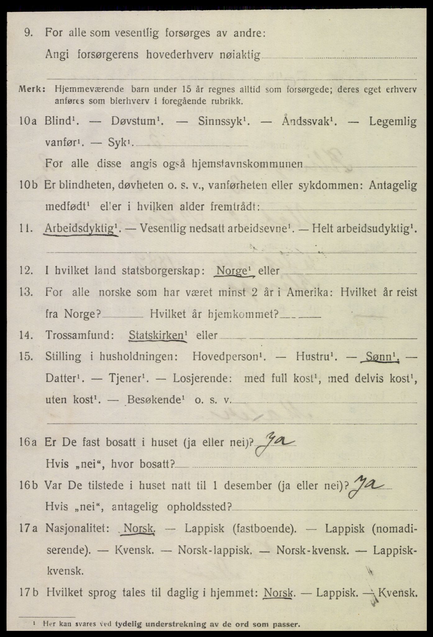 SAT, 1920 census for Klinga, 1920, p. 2062