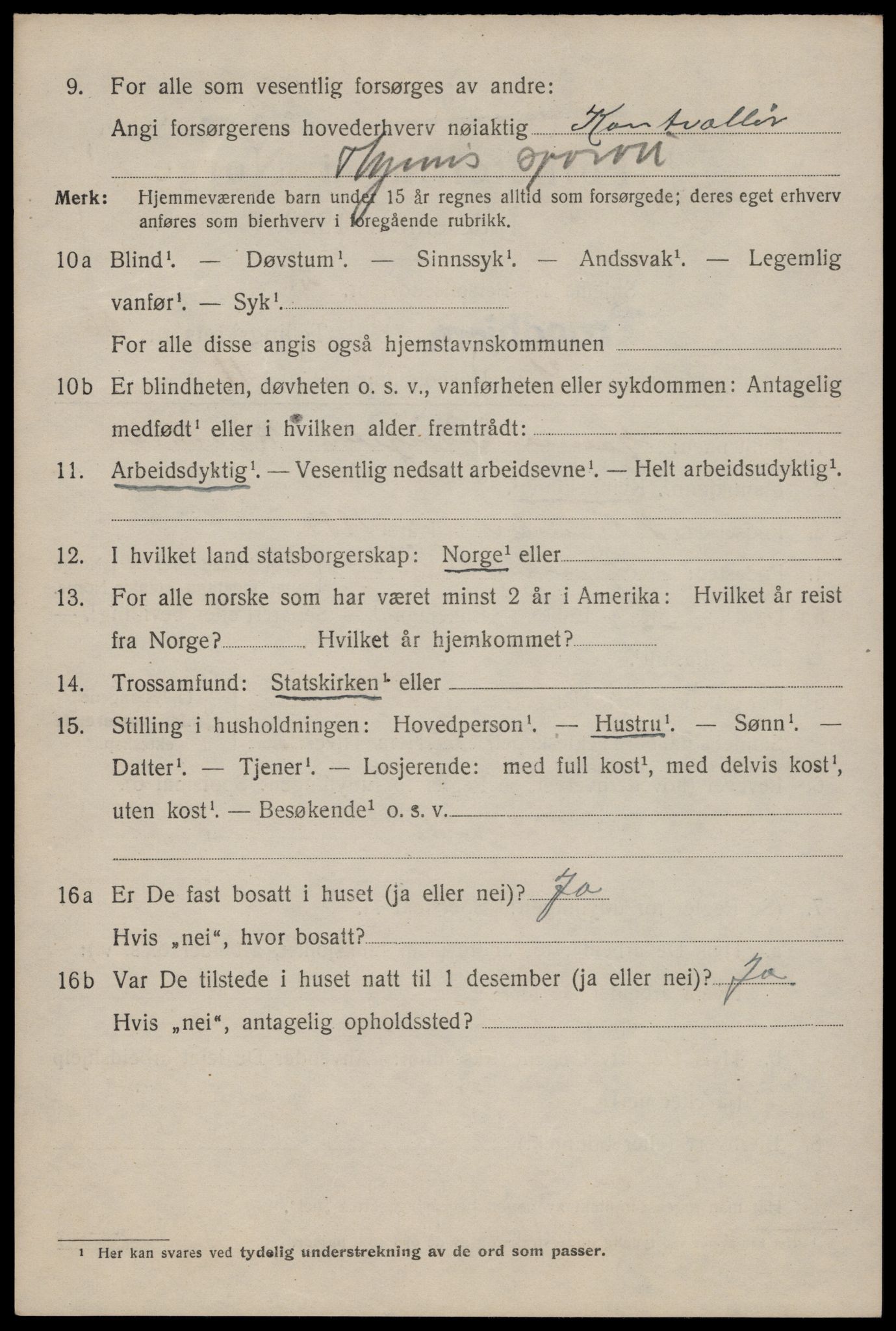 SAT, 1920 census for Trondheim, 1920, p. 115107