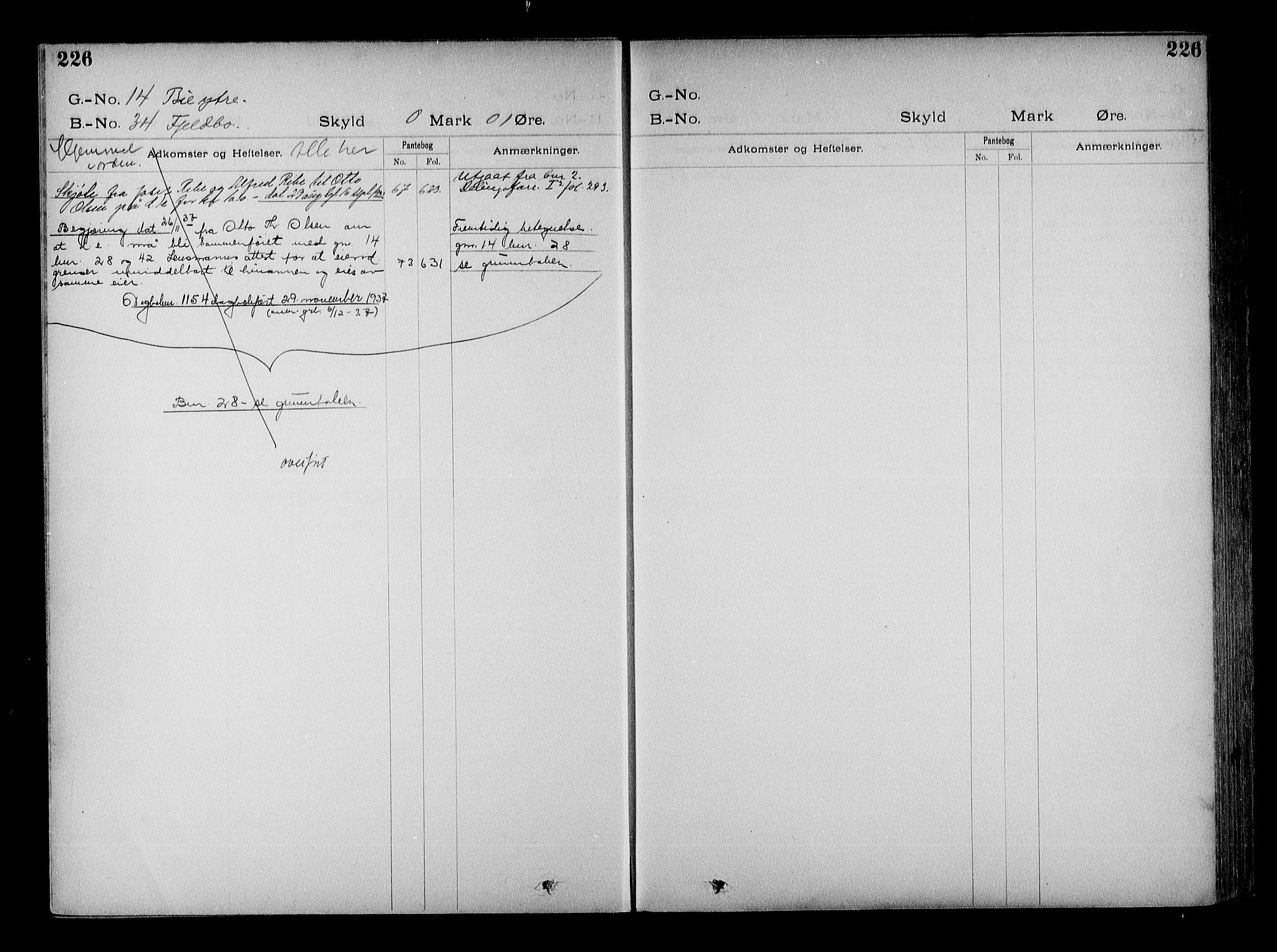 Vestre Nedenes/Sand sorenskriveri, SAK/1221-0010/G/Ga/L0022: Mortgage register no. 15, 1899-1957, p. 226
