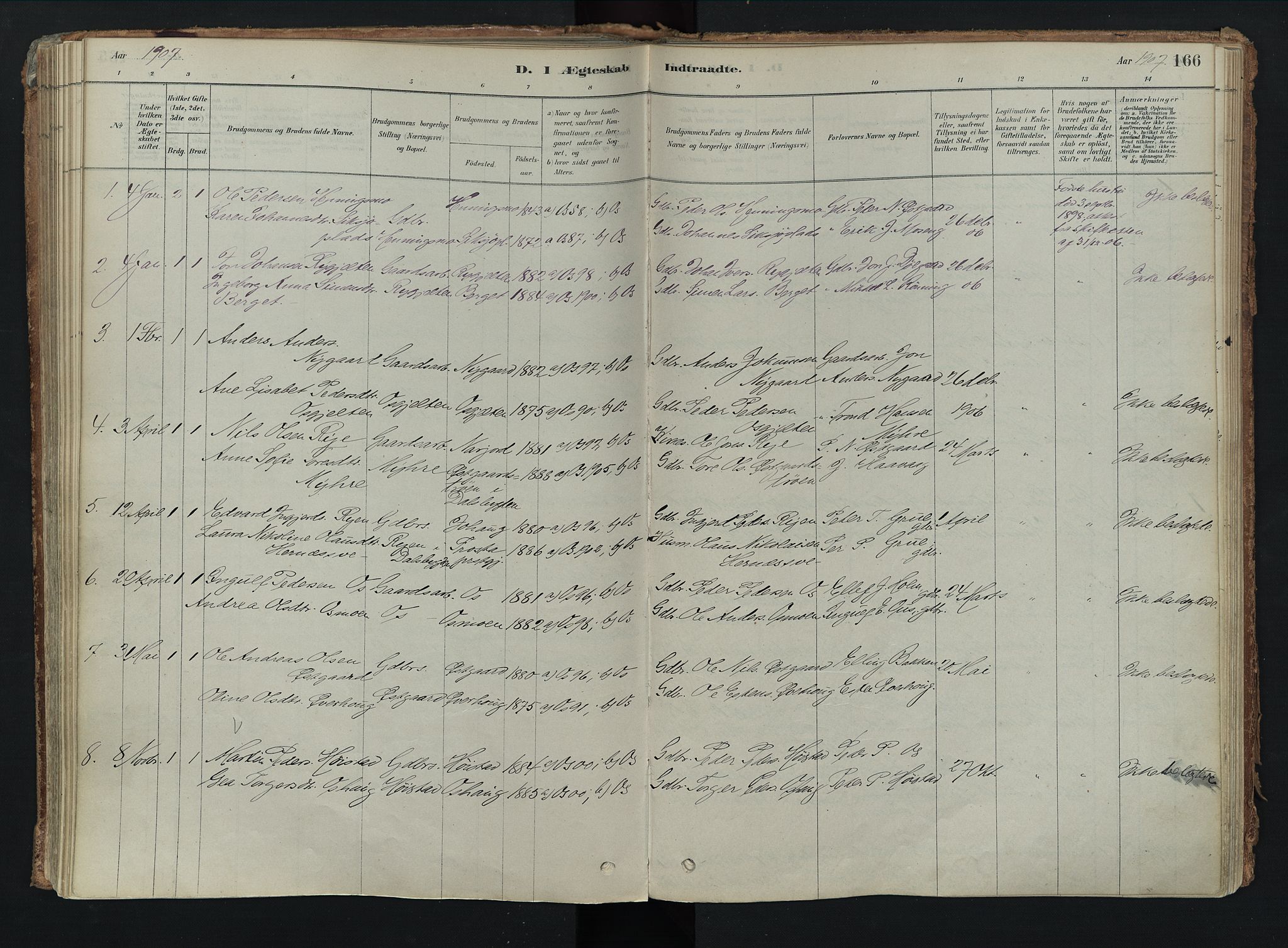 Tolga prestekontor, AV/SAH-PREST-062/K/L0008: Parish register (official) no. 8, 1877-1910, p. 166