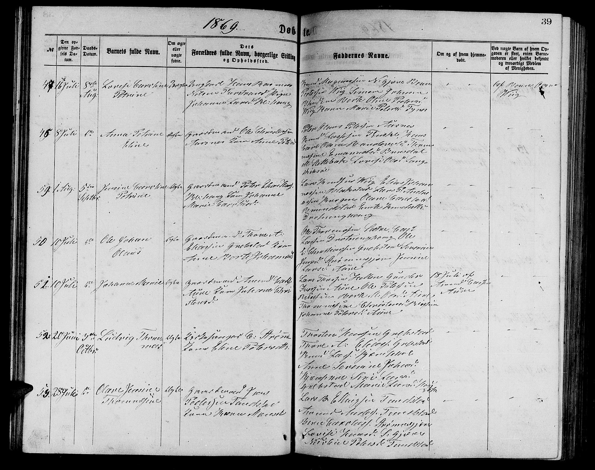 Ministerialprotokoller, klokkerbøker og fødselsregistre - Møre og Romsdal, AV/SAT-A-1454/523/L0338: Parish register (copy) no. 523C01, 1865-1877, p. 39