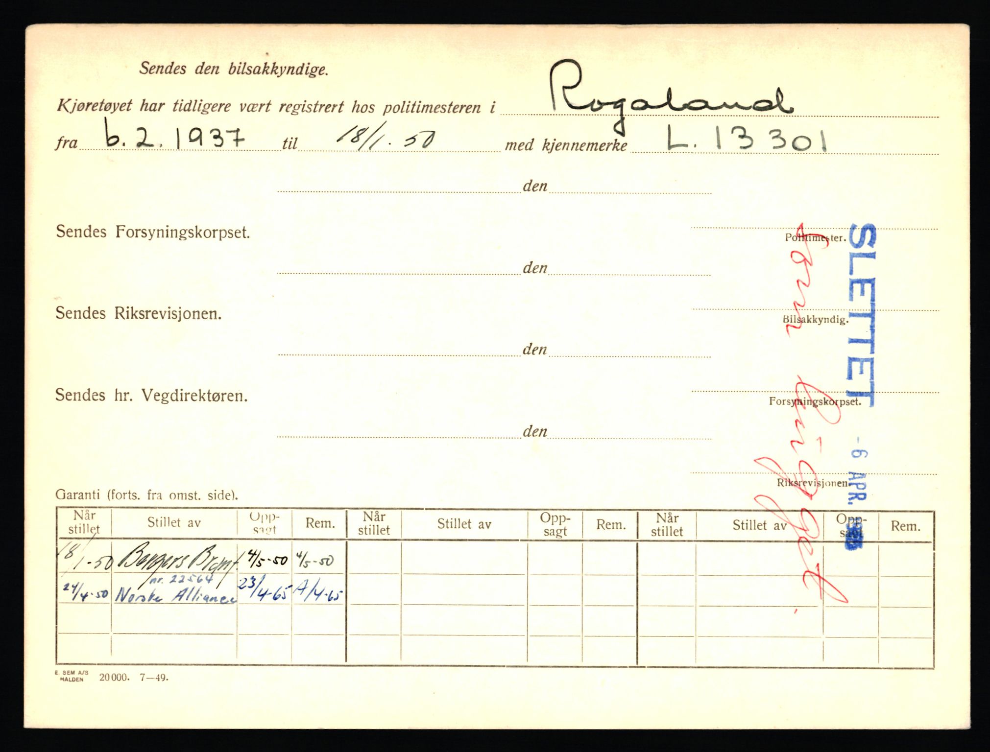 Stavanger trafikkstasjon, AV/SAST-A-101942/0/F/L0036: L-20000 - L-20499, 1930-1971, p. 850