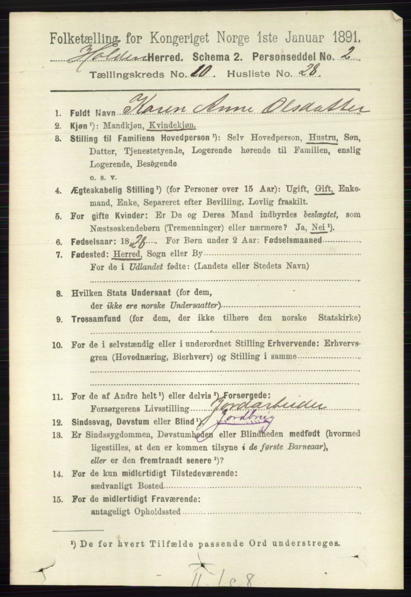 RA, 1891 census for 0819 Holla, 1891, p. 4503