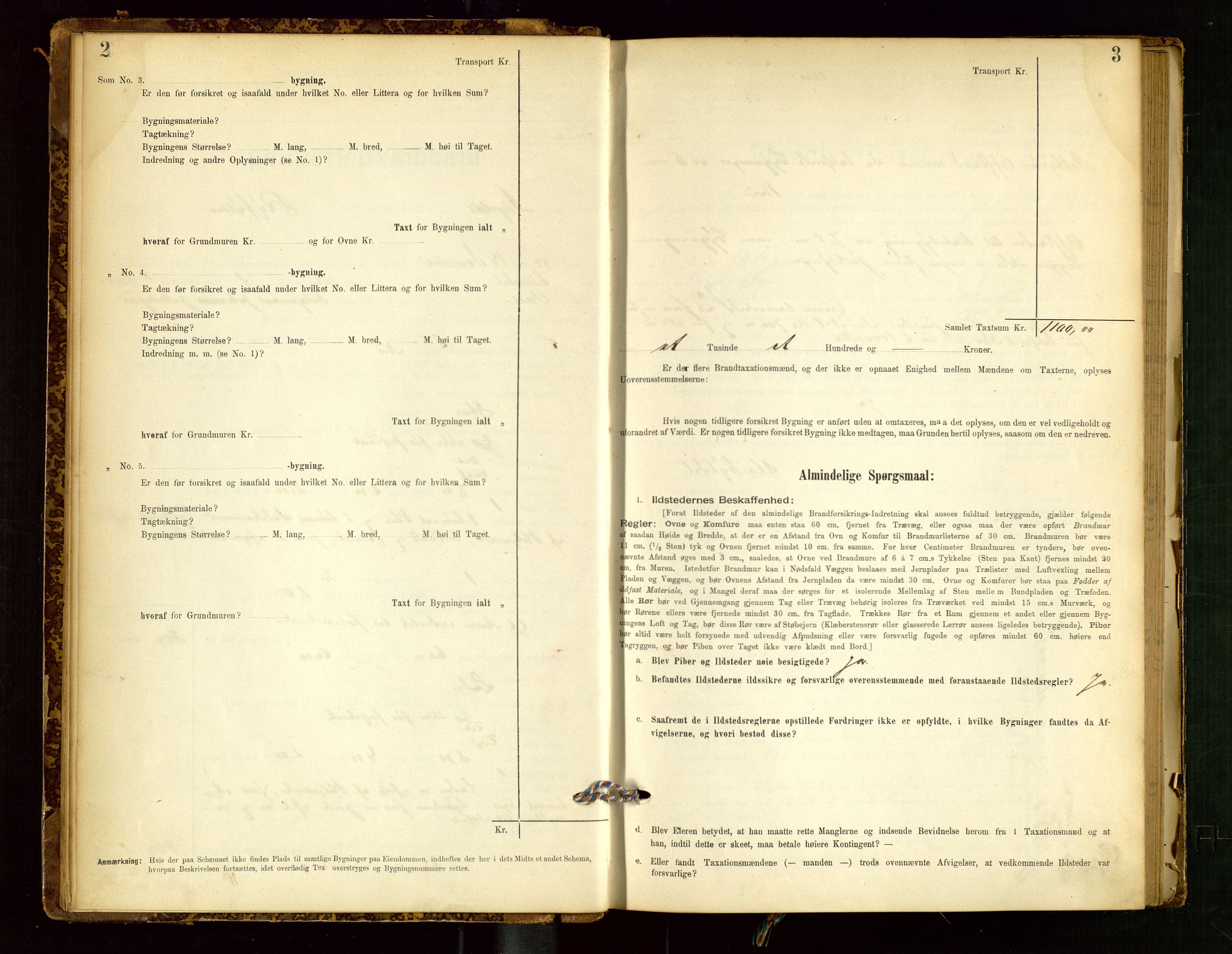 Skjold lensmannskontor, AV/SAST-A-100182/Gob/L0001: "Brandtaxationsprotokol for Skjold Lensmandsdistrikt Ryfylke Fogderi", 1894-1939, p. 2-3