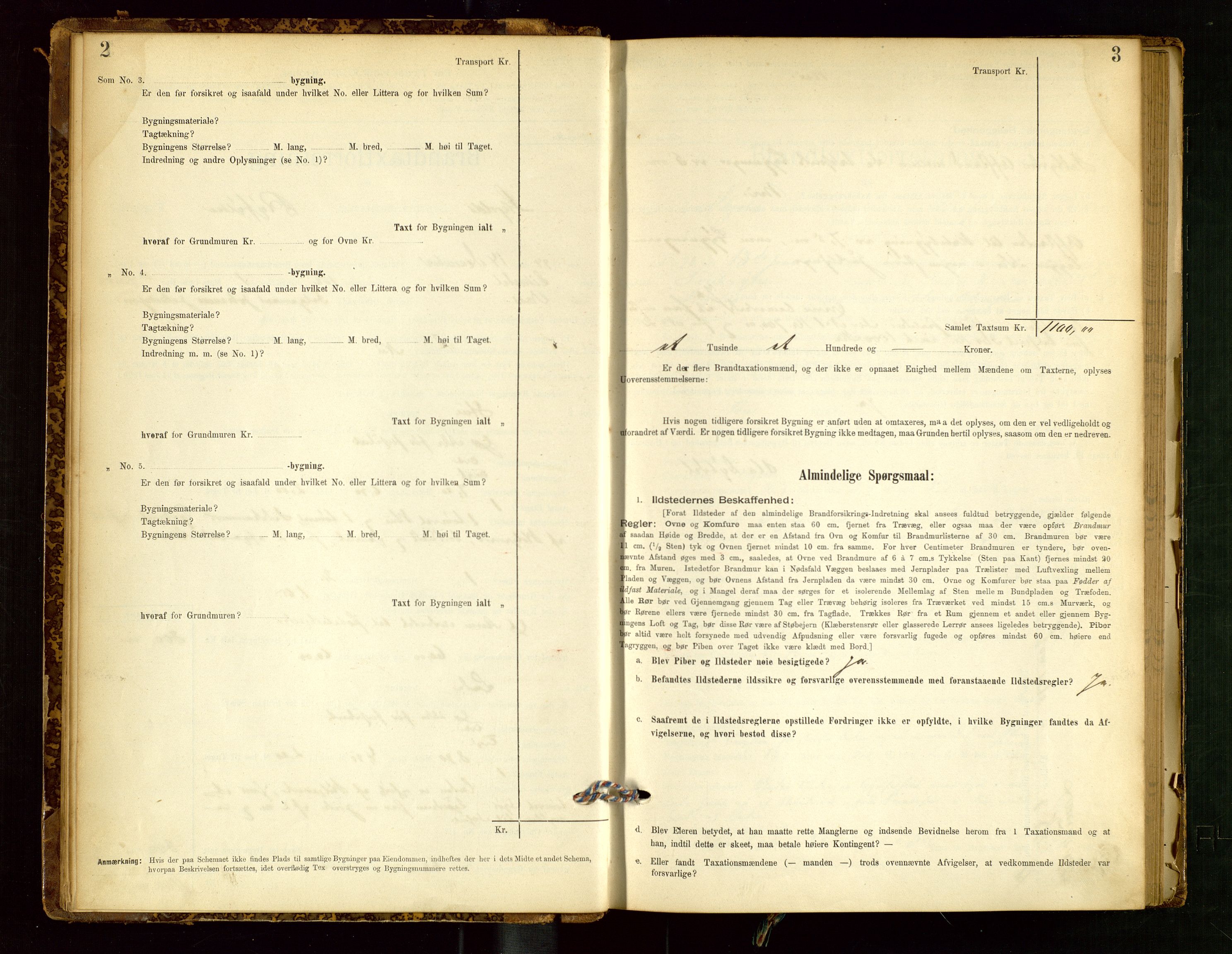 Skjold lensmannskontor, SAST/A-100182/Gob/L0001: "Brandtaxationsprotokol for Skjold Lensmandsdistrikt Ryfylke Fogderi", 1894-1939, p. 2-3