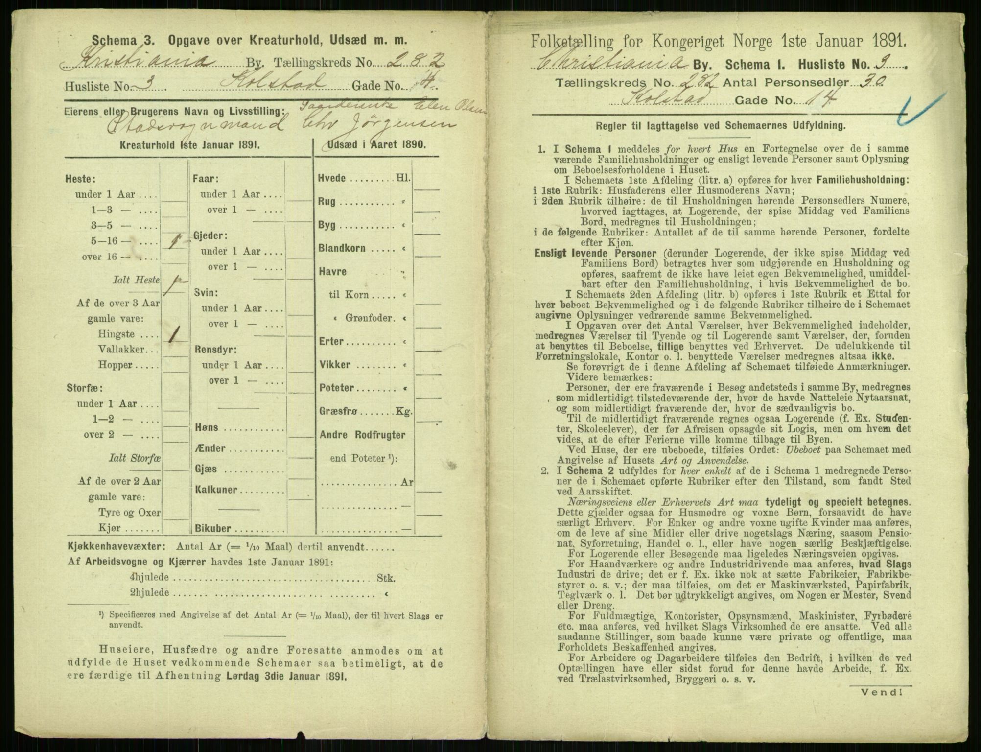 RA, 1891 census for 0301 Kristiania, 1891, p. 171458