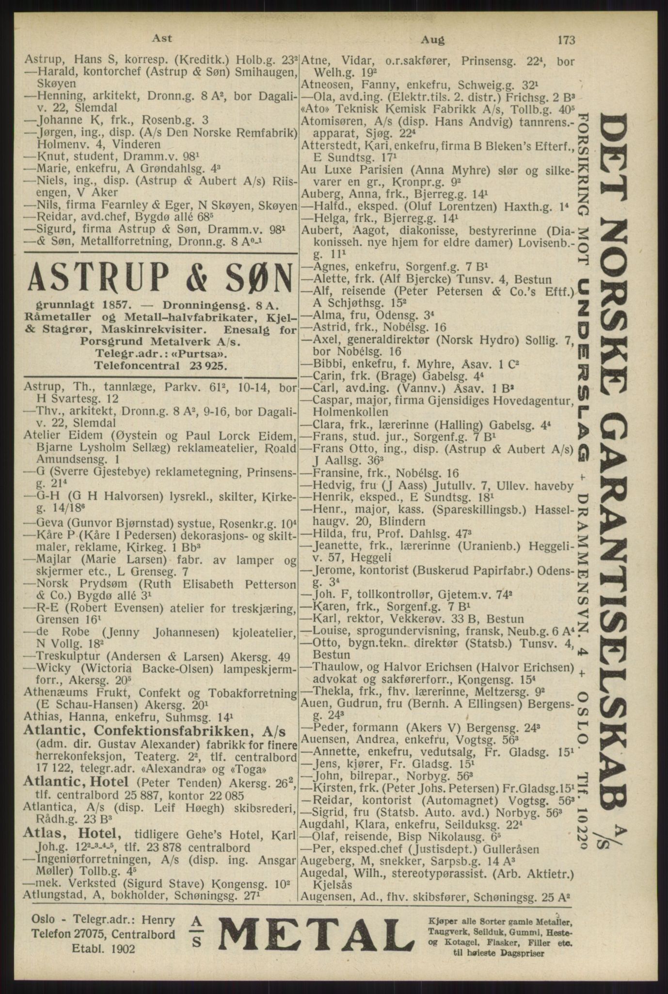 Kristiania/Oslo adressebok, PUBL/-, 1934, p. 173